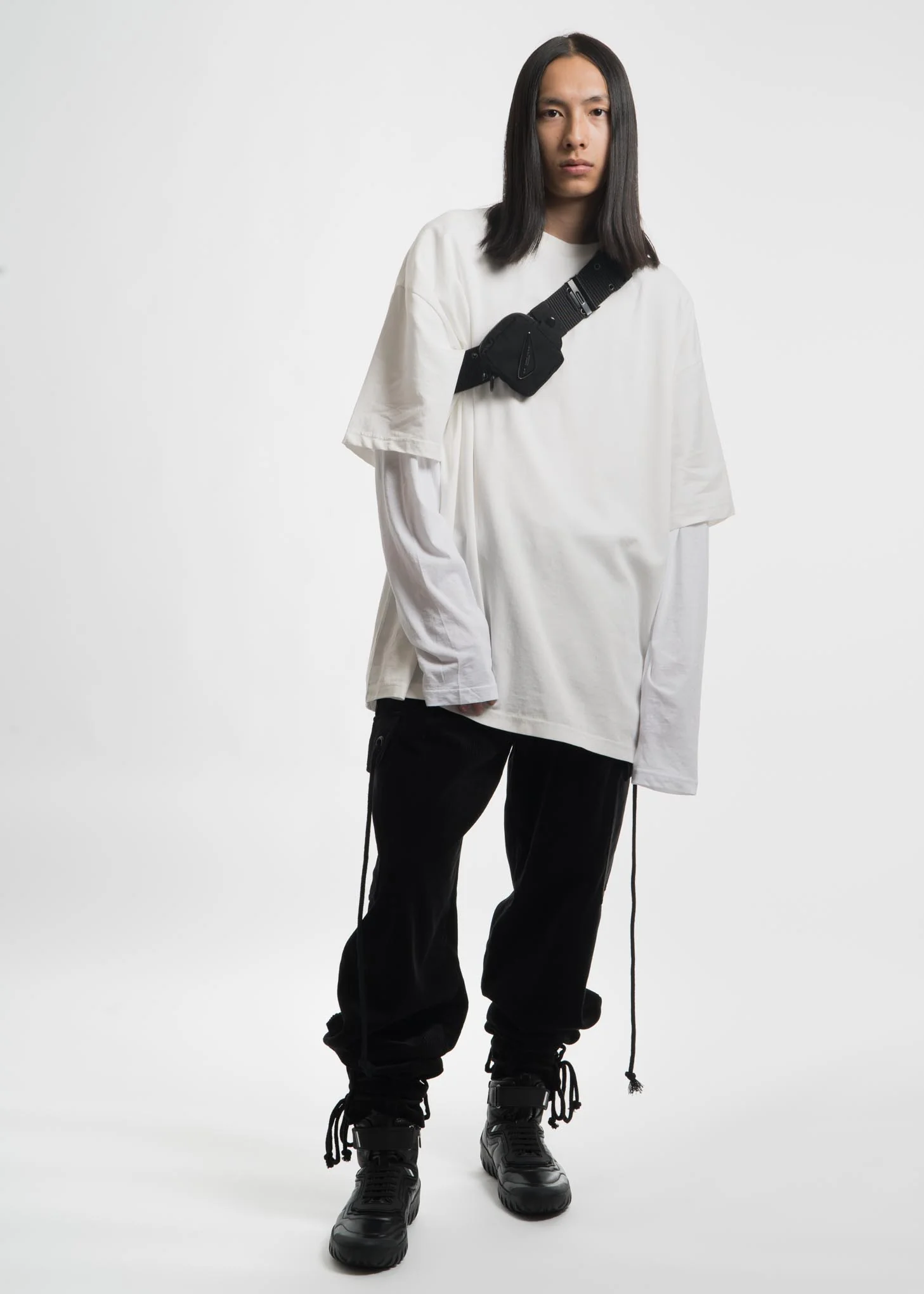 Black Corduroy Pants with Military Belt - Image 9