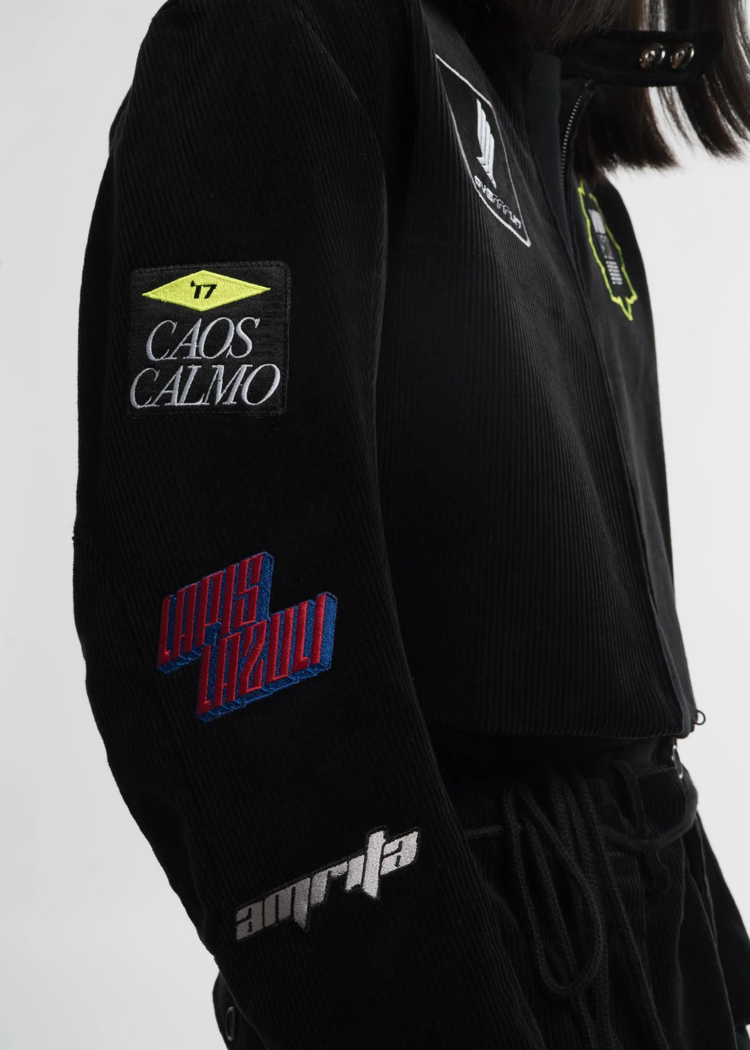Black Embroidered Corduroy Jacket