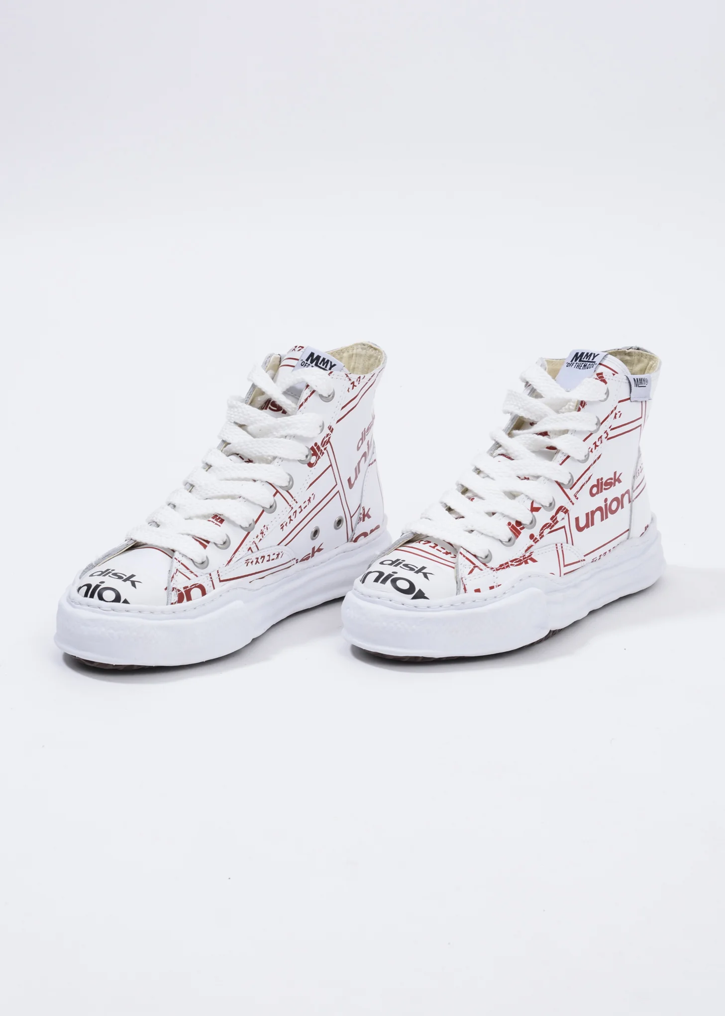 White Disk Union Printed Original Sole High Top Sneaker