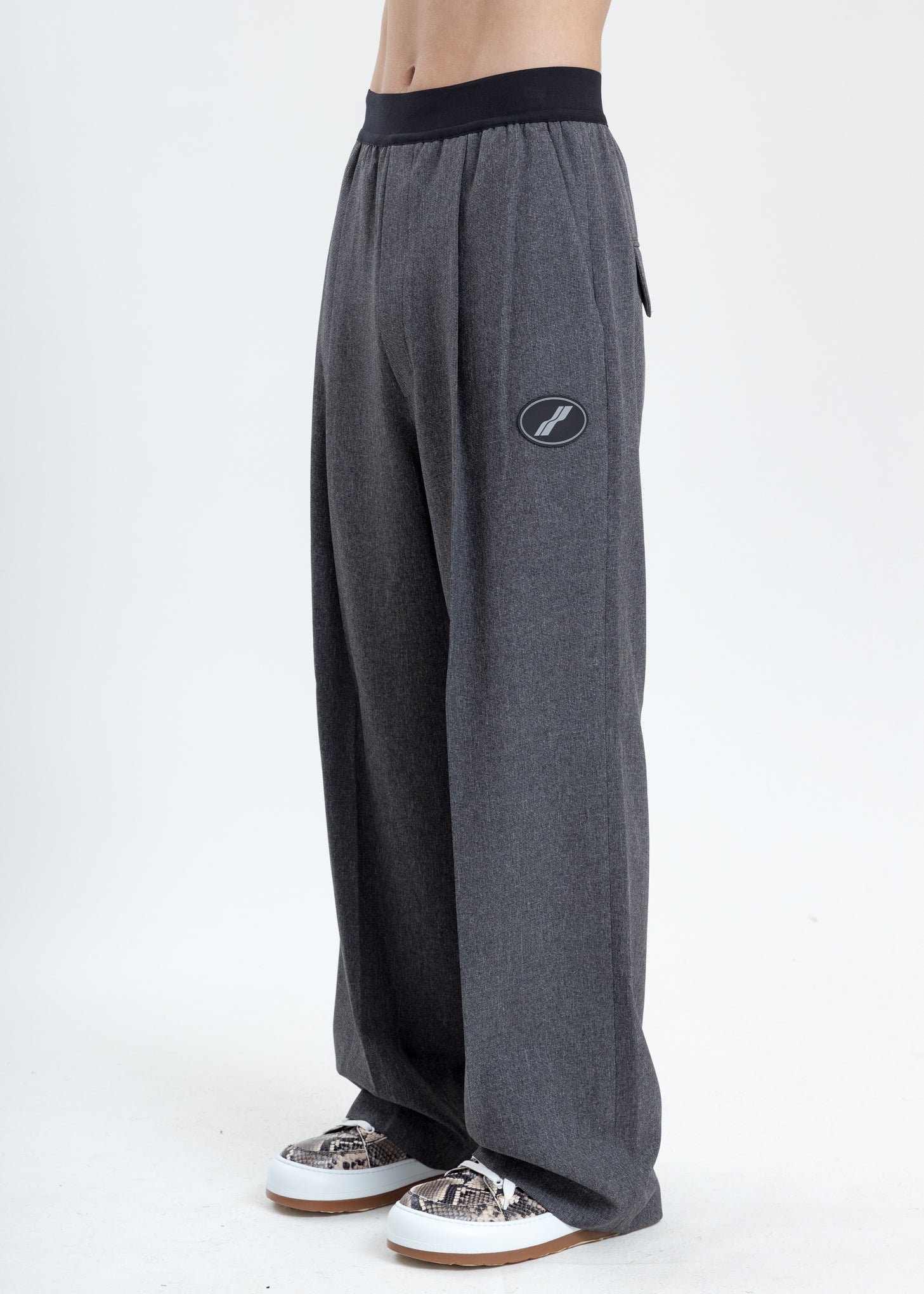 Charcoal Logo Trousers - Image 3