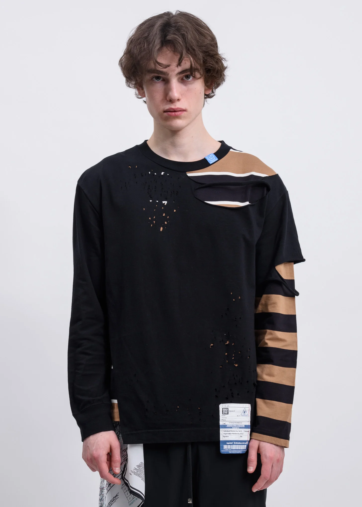Black Damaged Long Sleeves