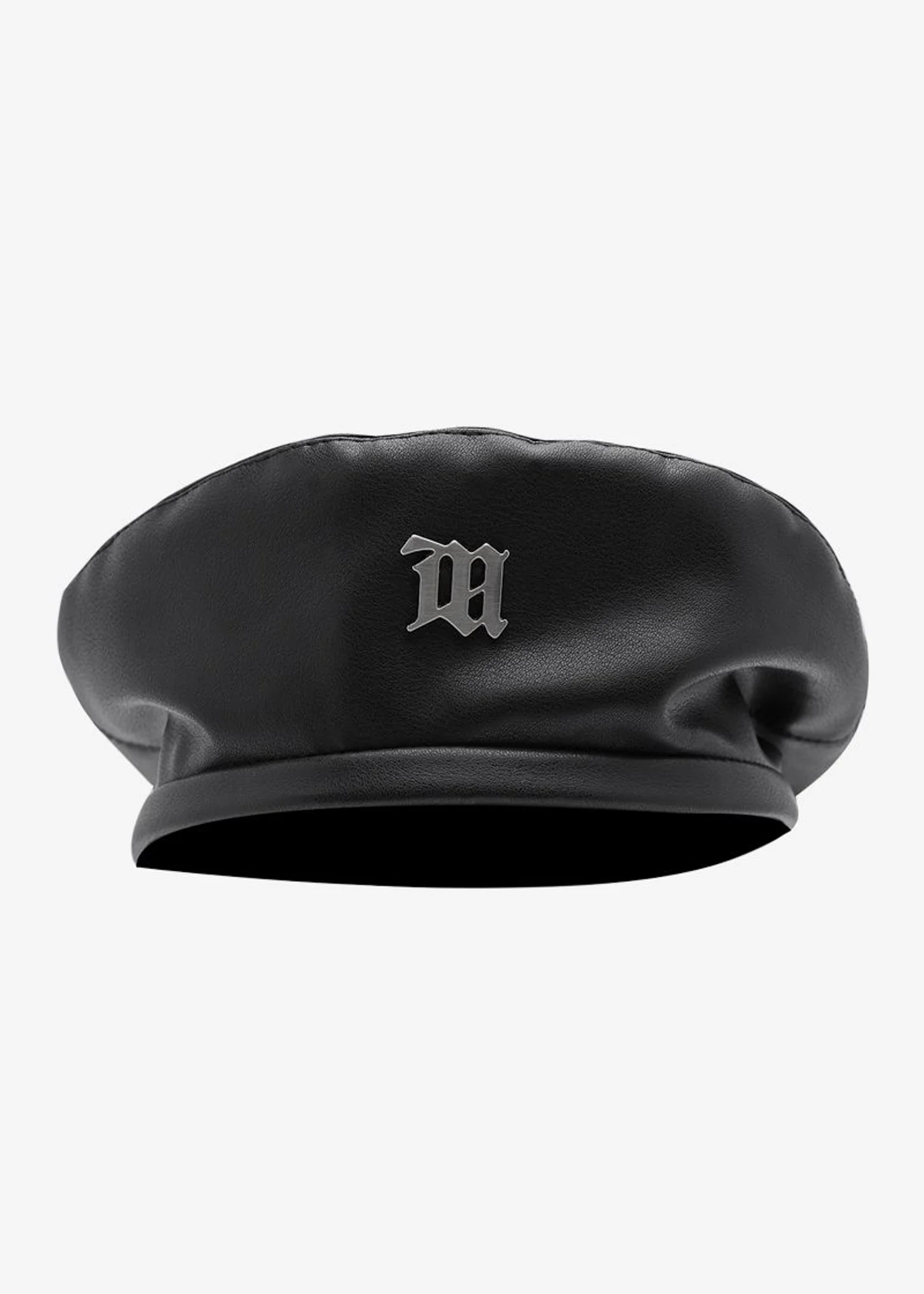 Black Vegan Leather Beret