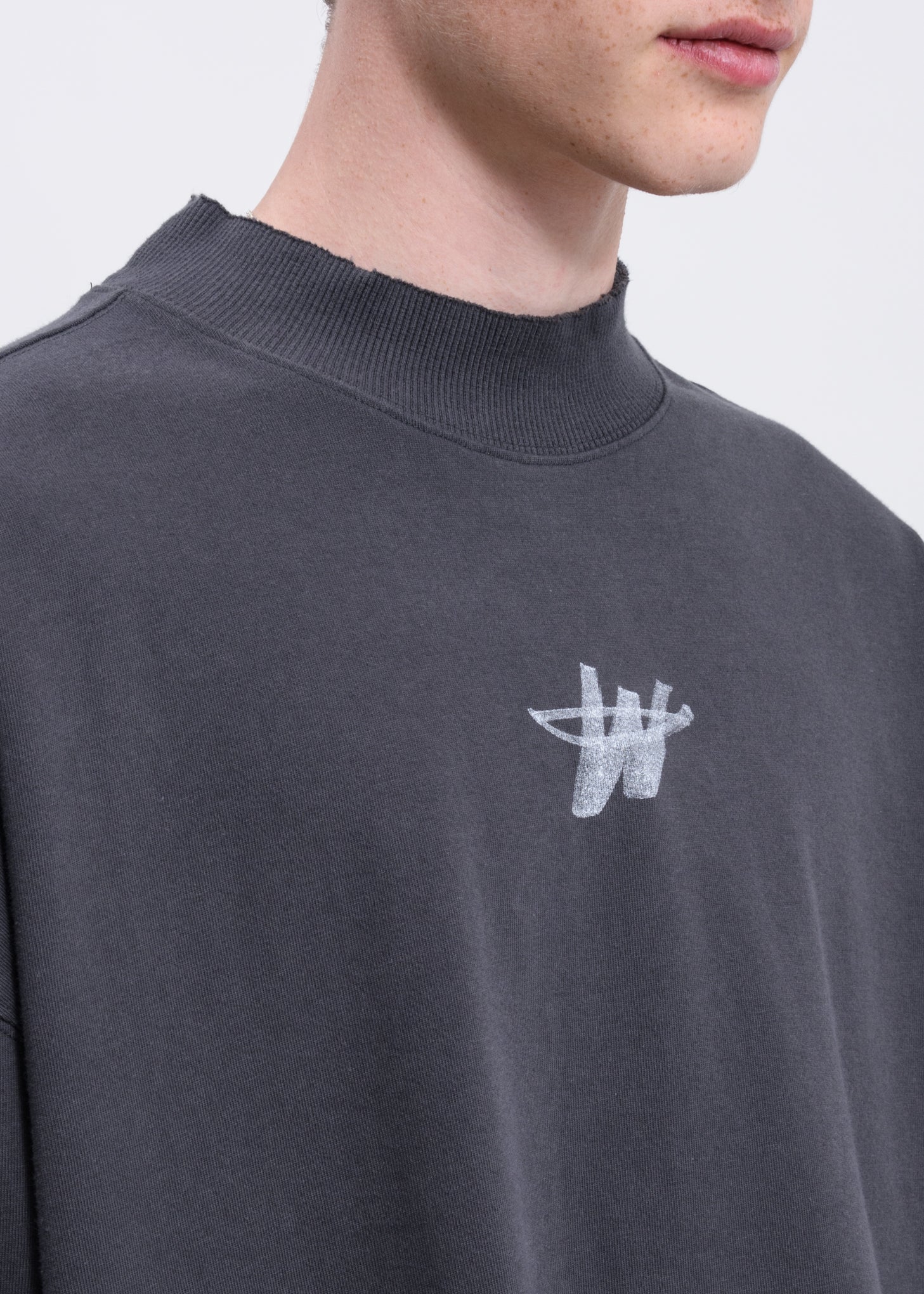 Charcoal High Neck WD Logo Sweater - Image 2