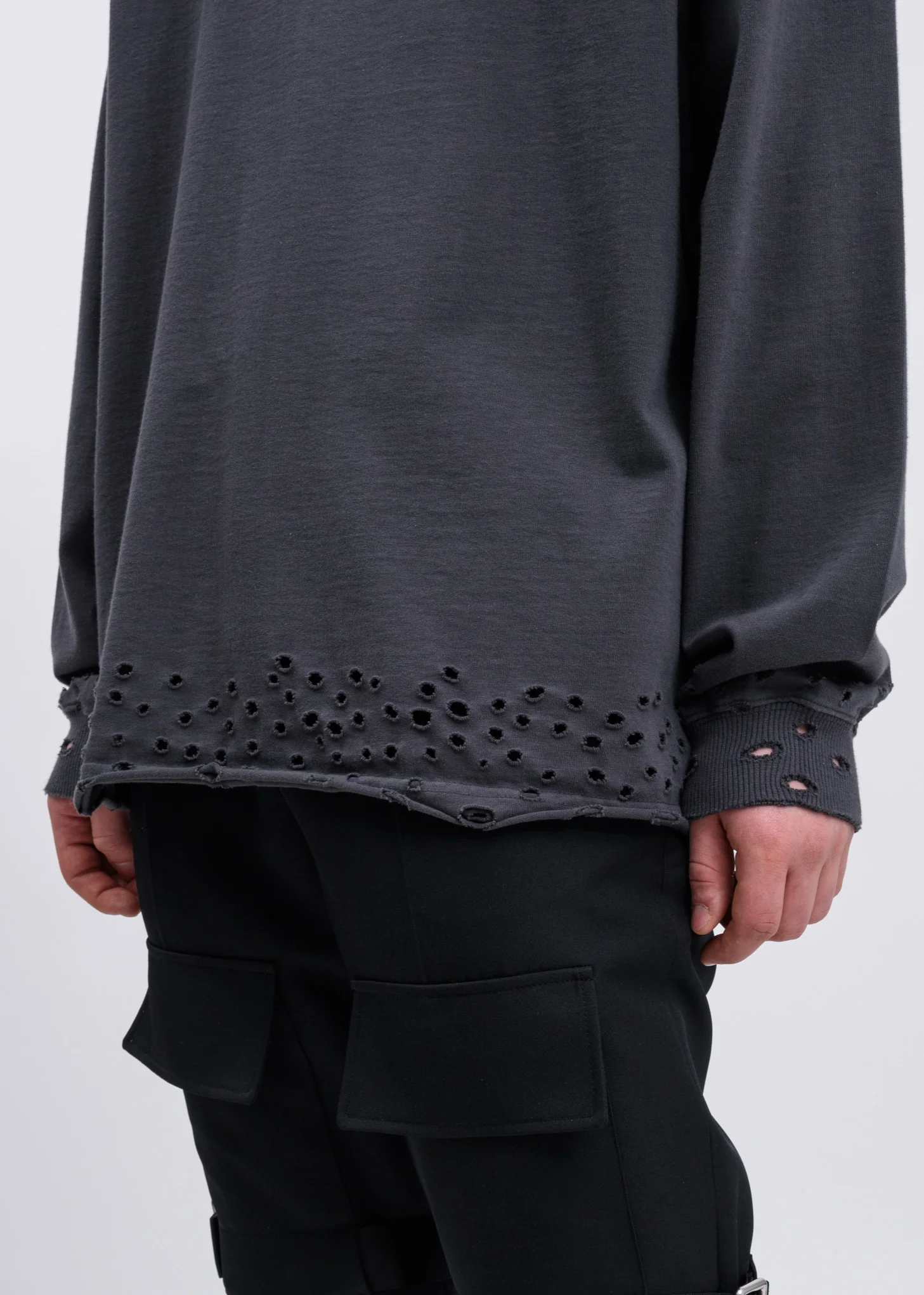 Charcoal High Neck WD Logo Sweater - Image 3