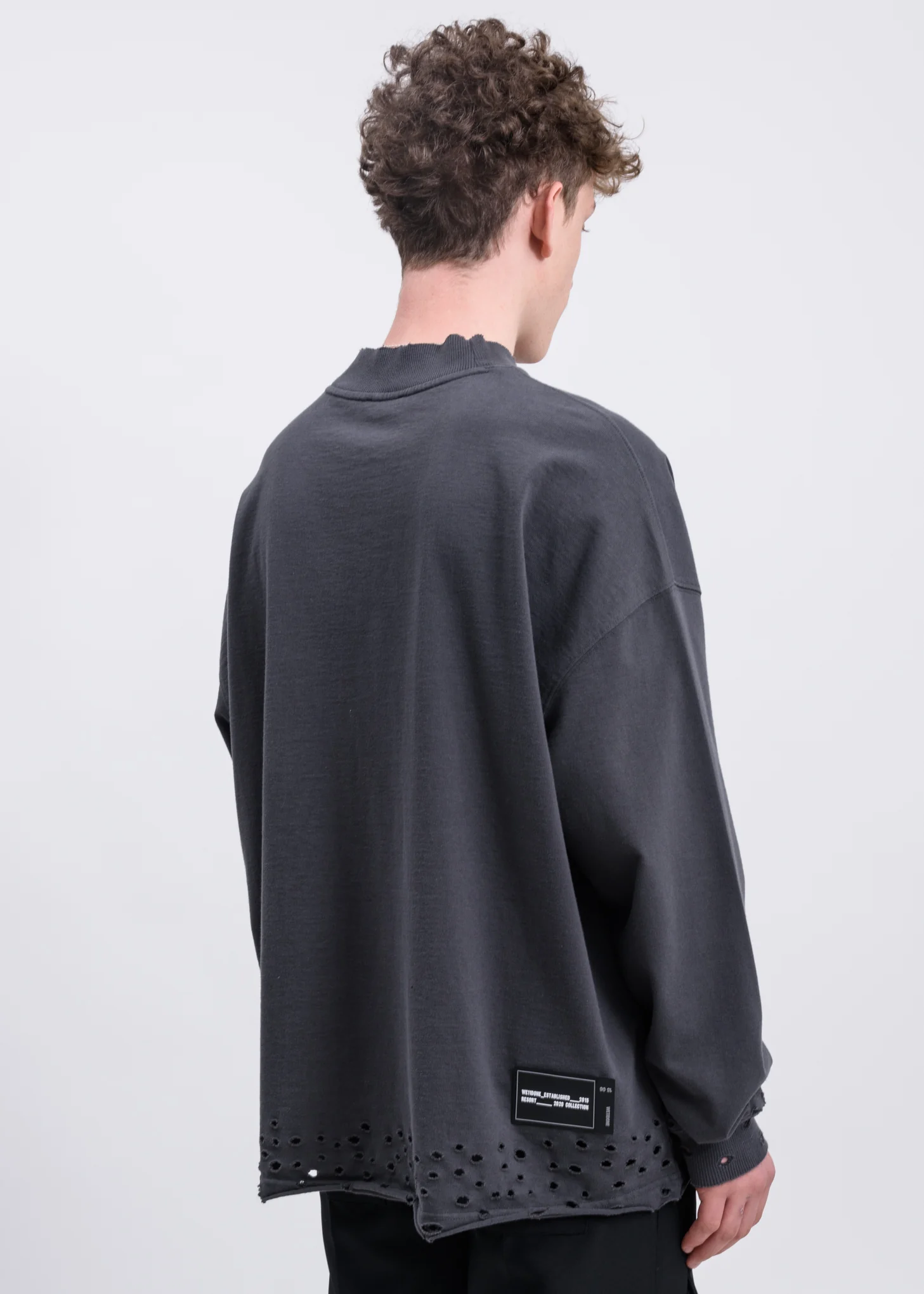 Charcoal High Neck WD Logo Sweater - Image 4