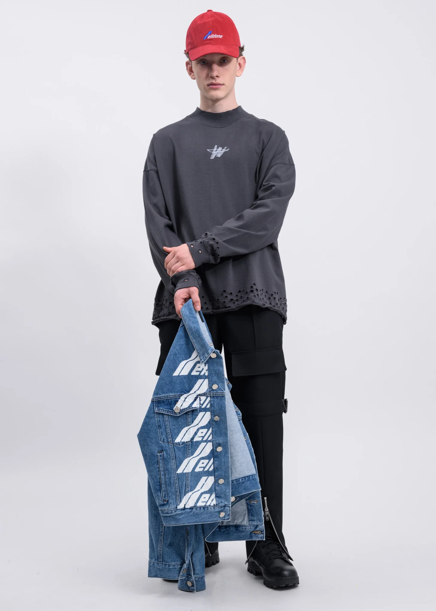 Charcoal High Neck WD Logo Sweater - Image 5