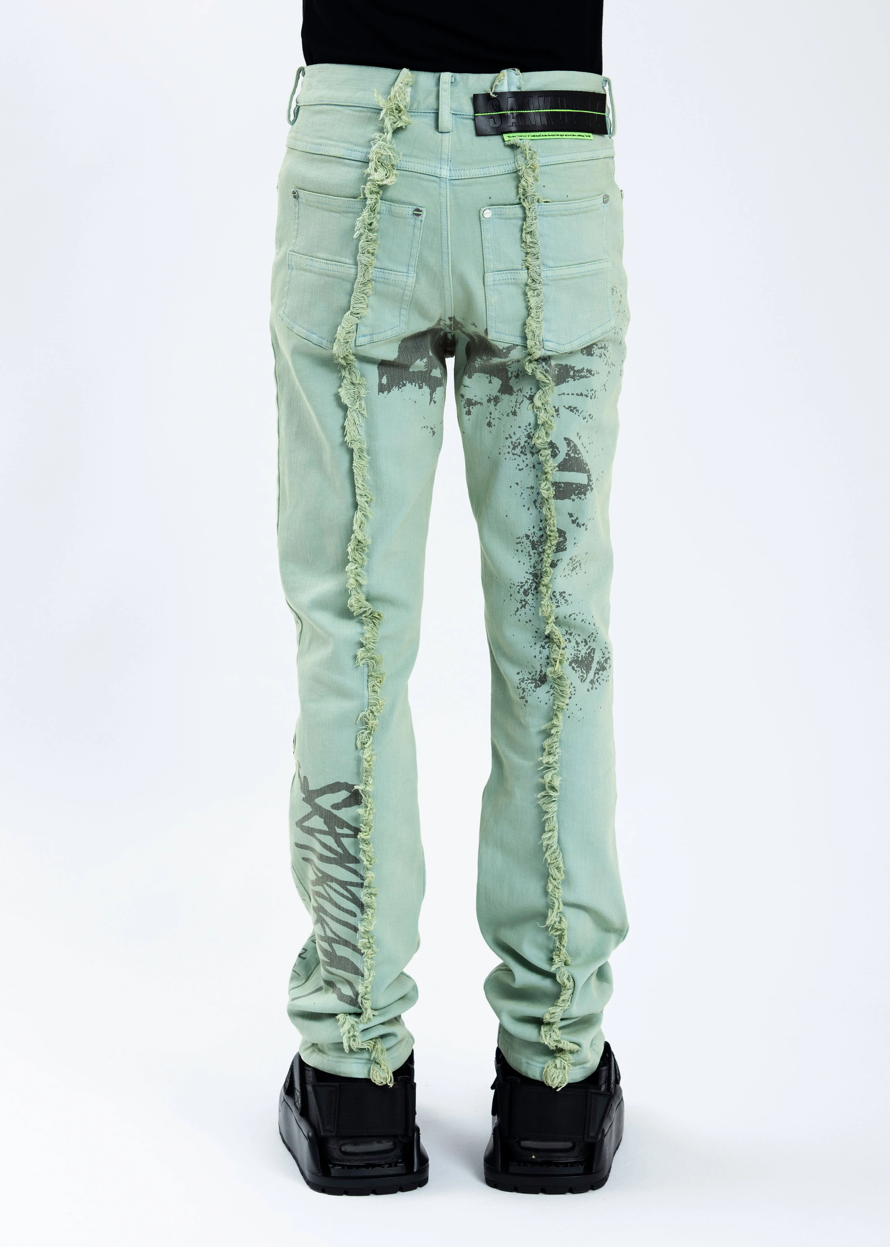 Green Graffiti Denim Pants - Image 7