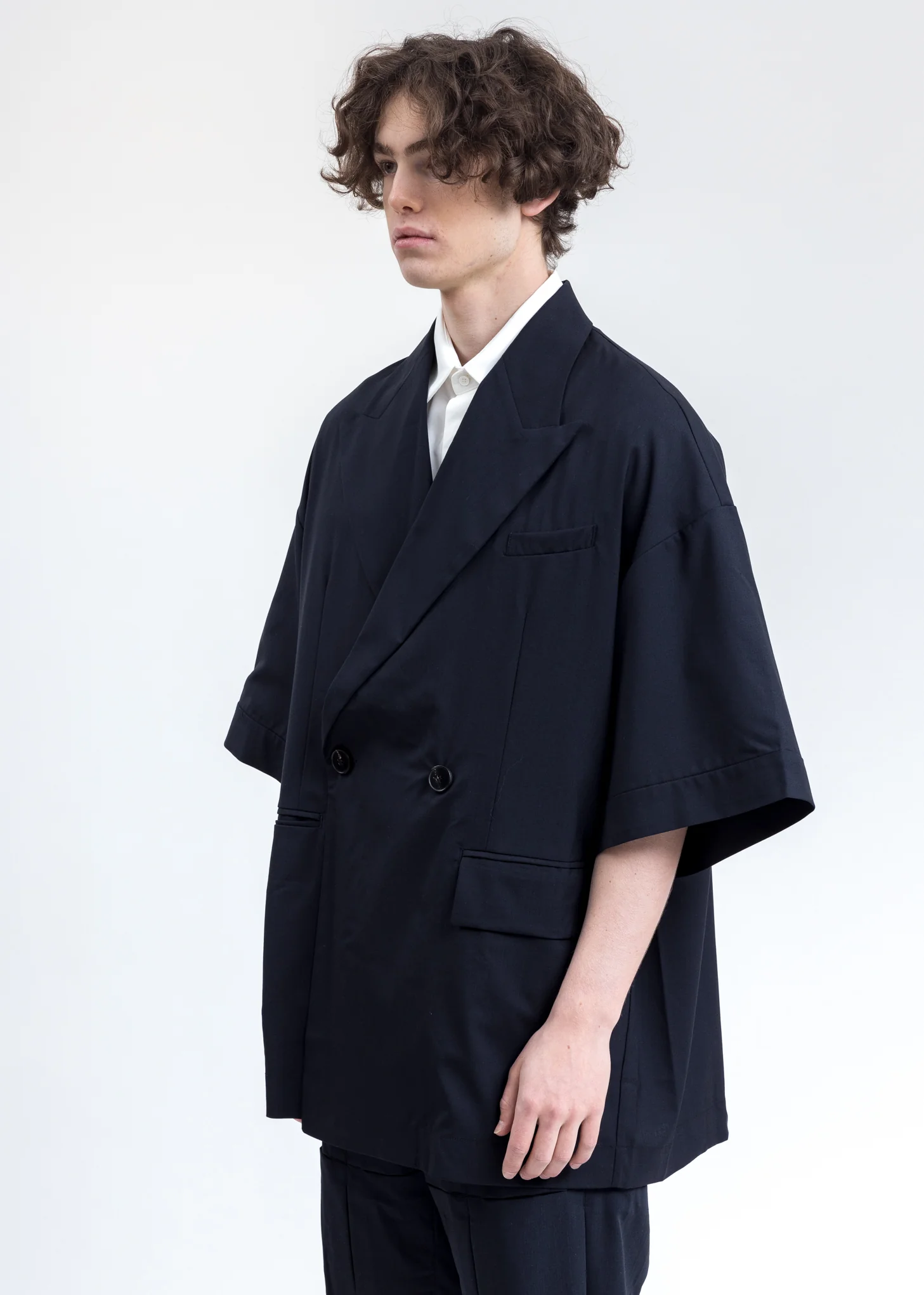 Navy Short Sleeves Blazer - Image 3
