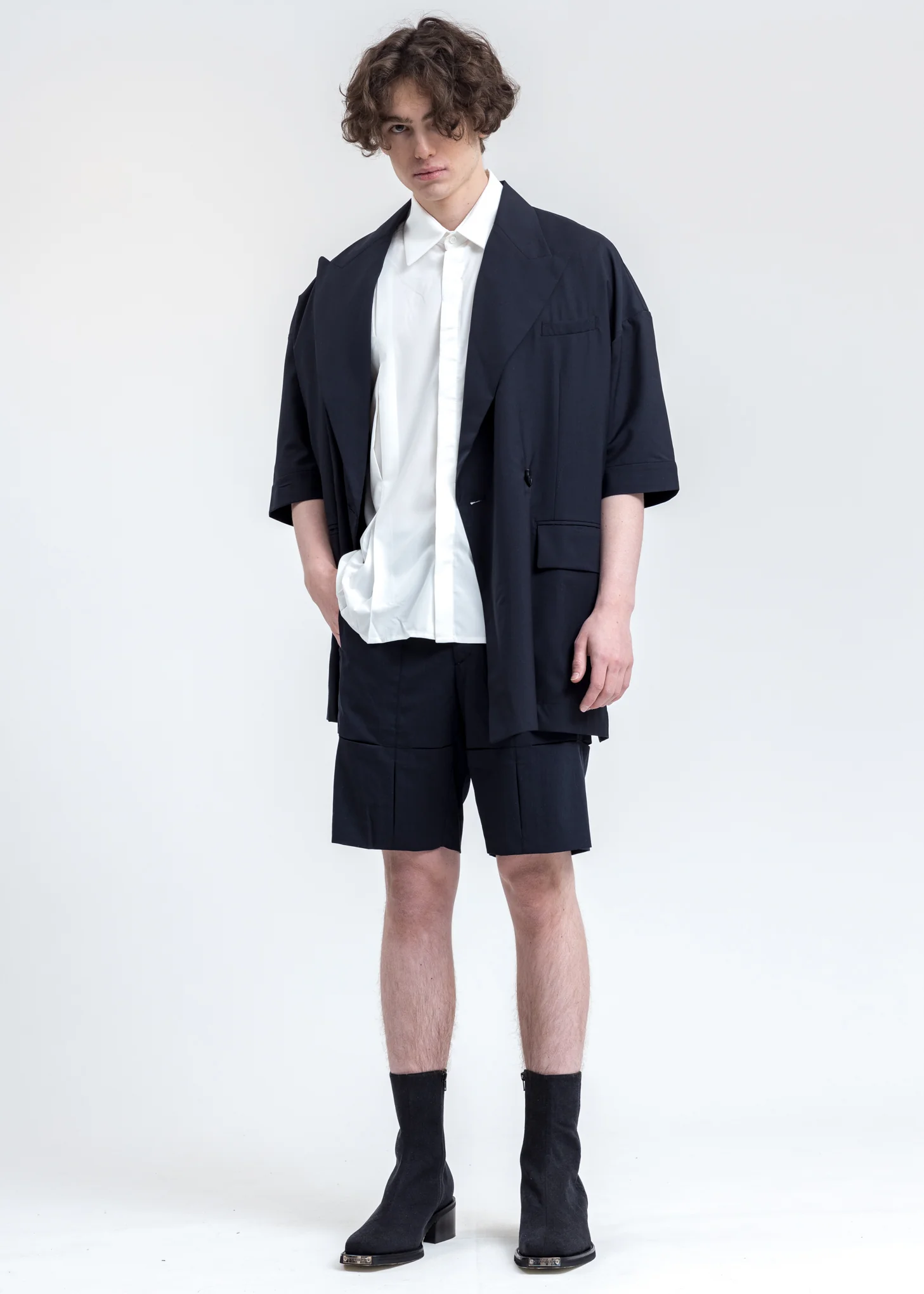 Navy Short Sleeves Blazer - Image 6