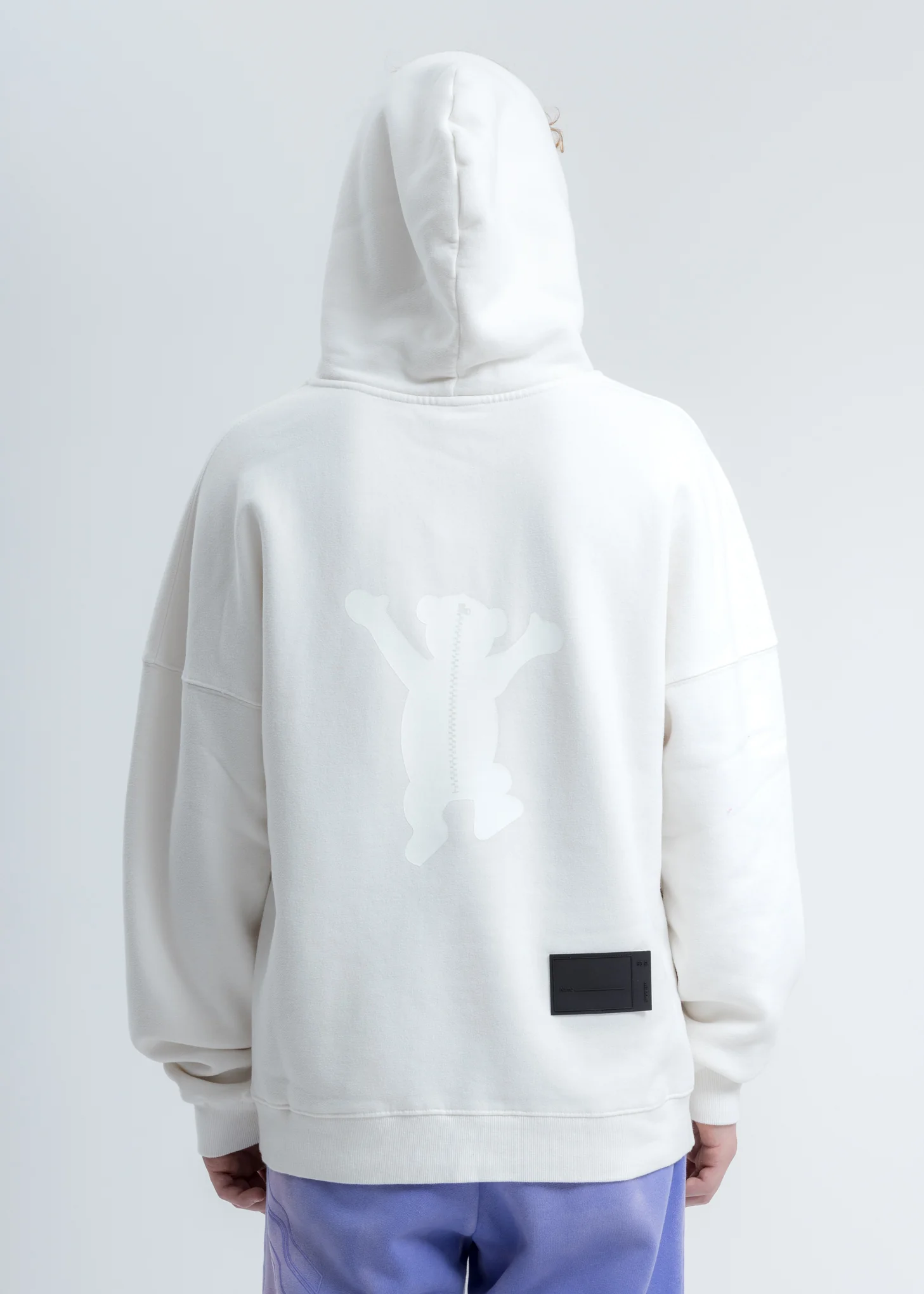 White WE11DONE Teddy Hoodie - Image 2
