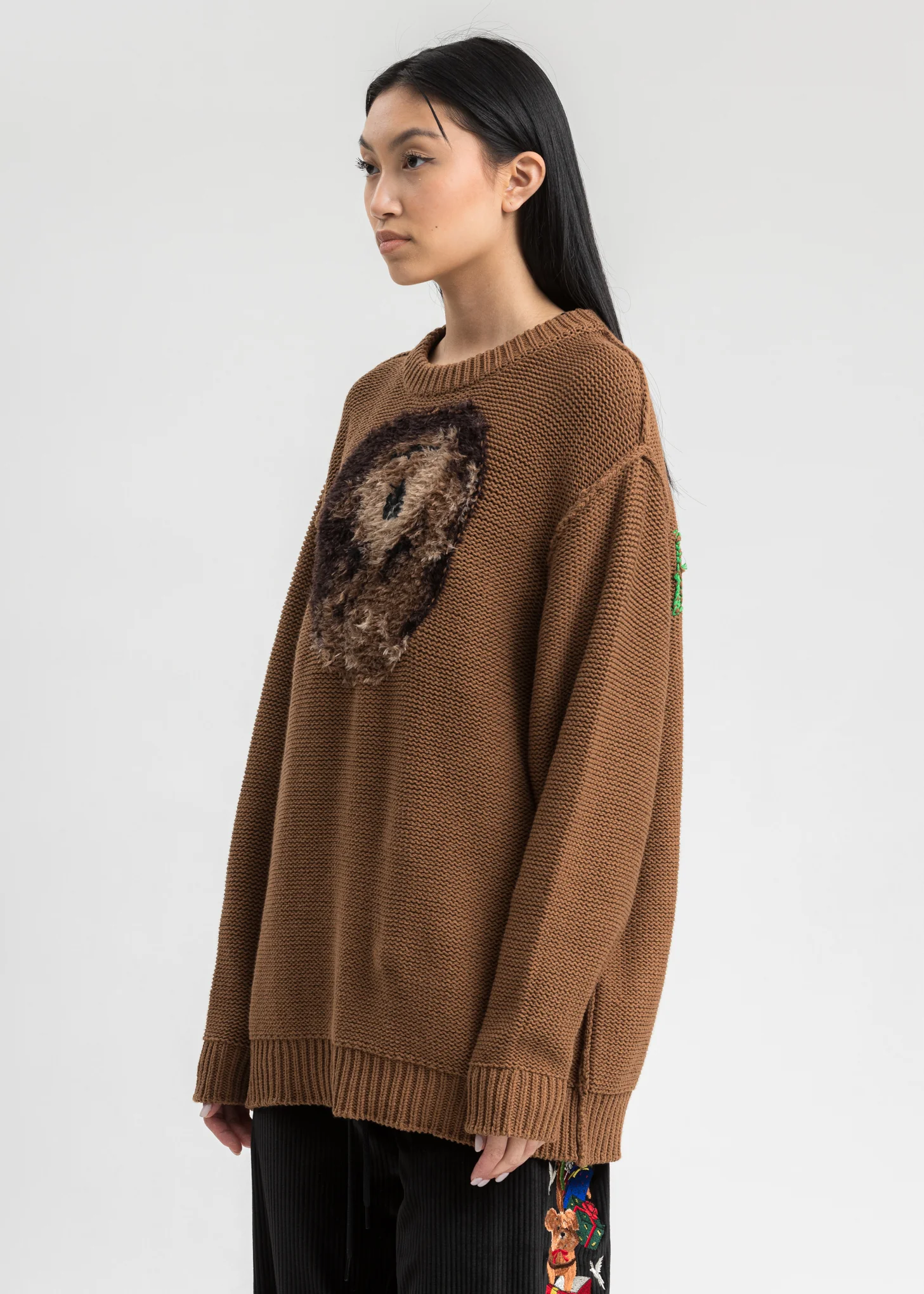 Camel Hand Knitting Jacquard Pullover - Image 3