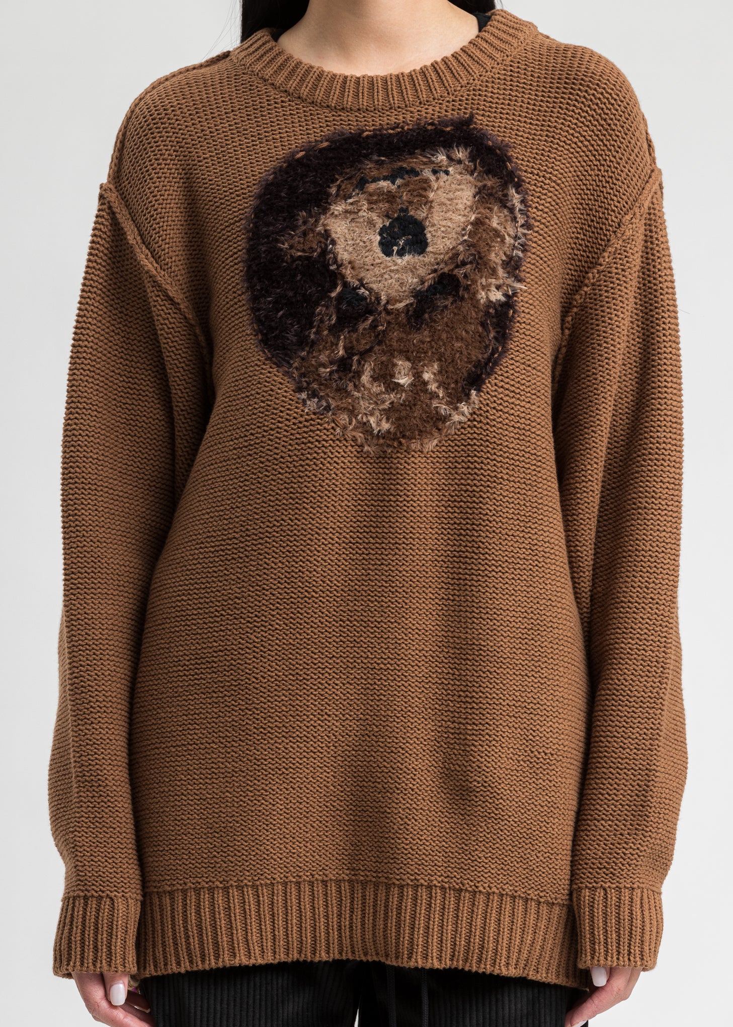 Camel Hand Knitting Jacquard Pullover - Image 5