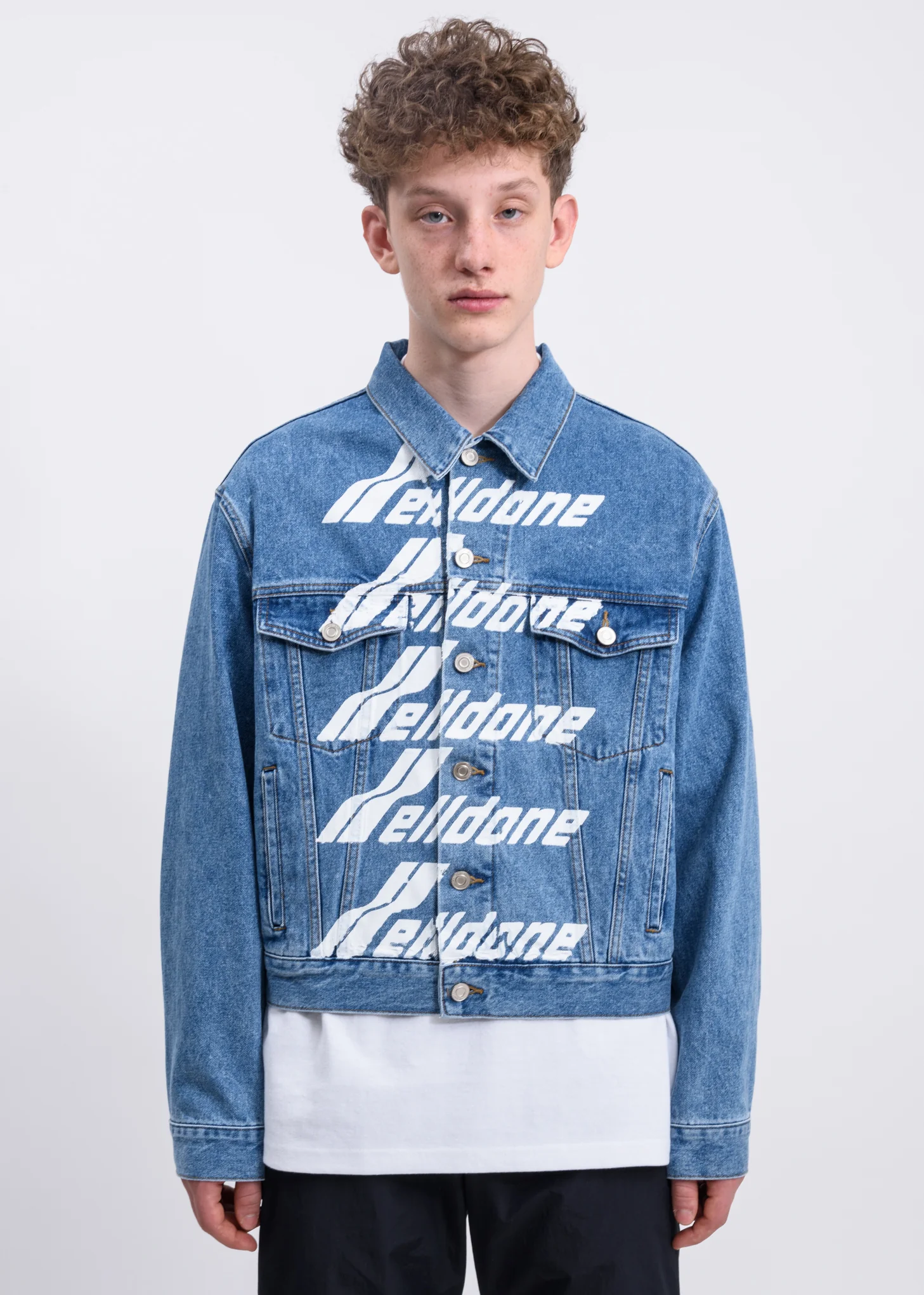 Blue WELLDONE Front Logo Denim Jacket