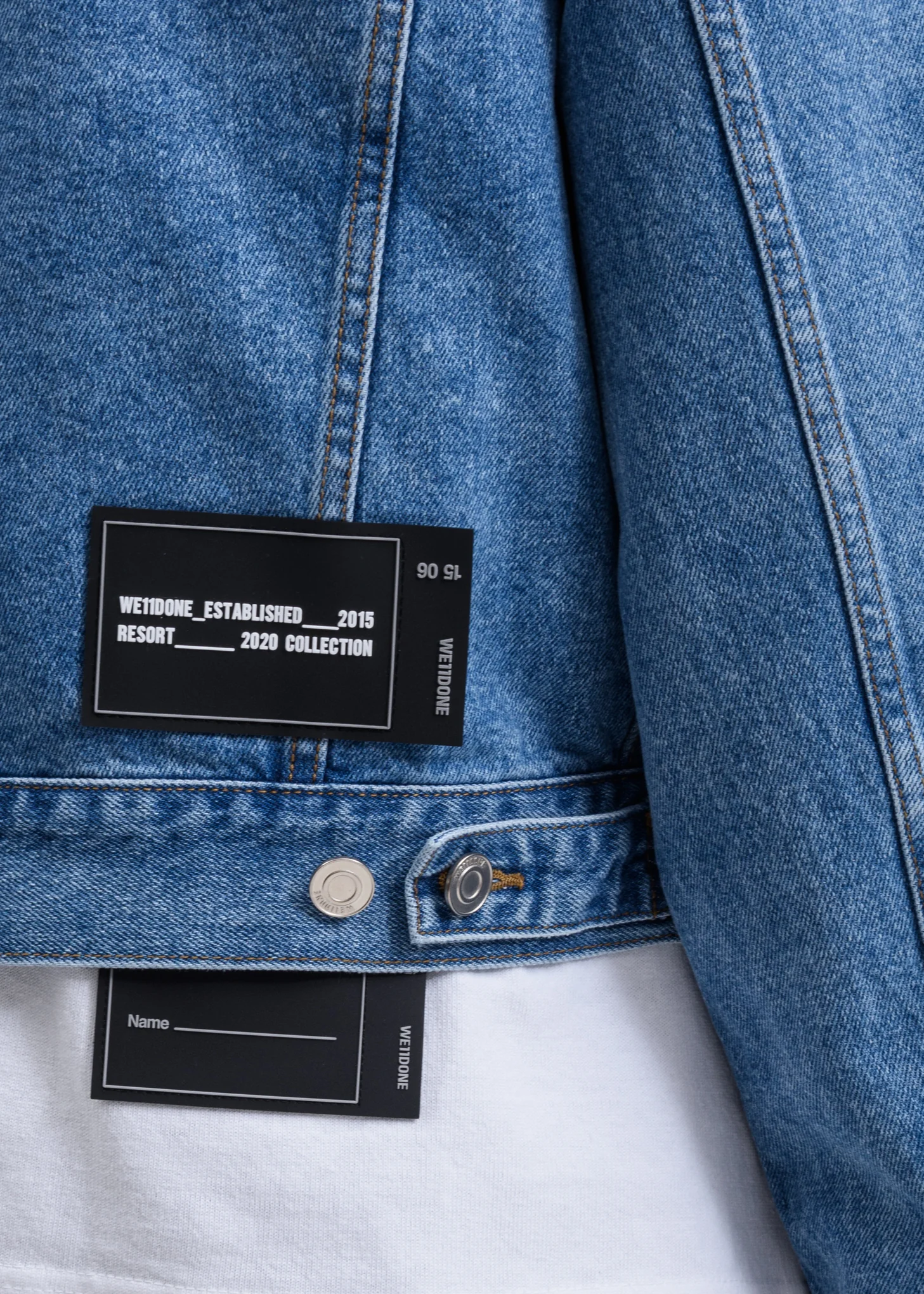 Blue WELLDONE Front Logo Denim Jacket - Image 4