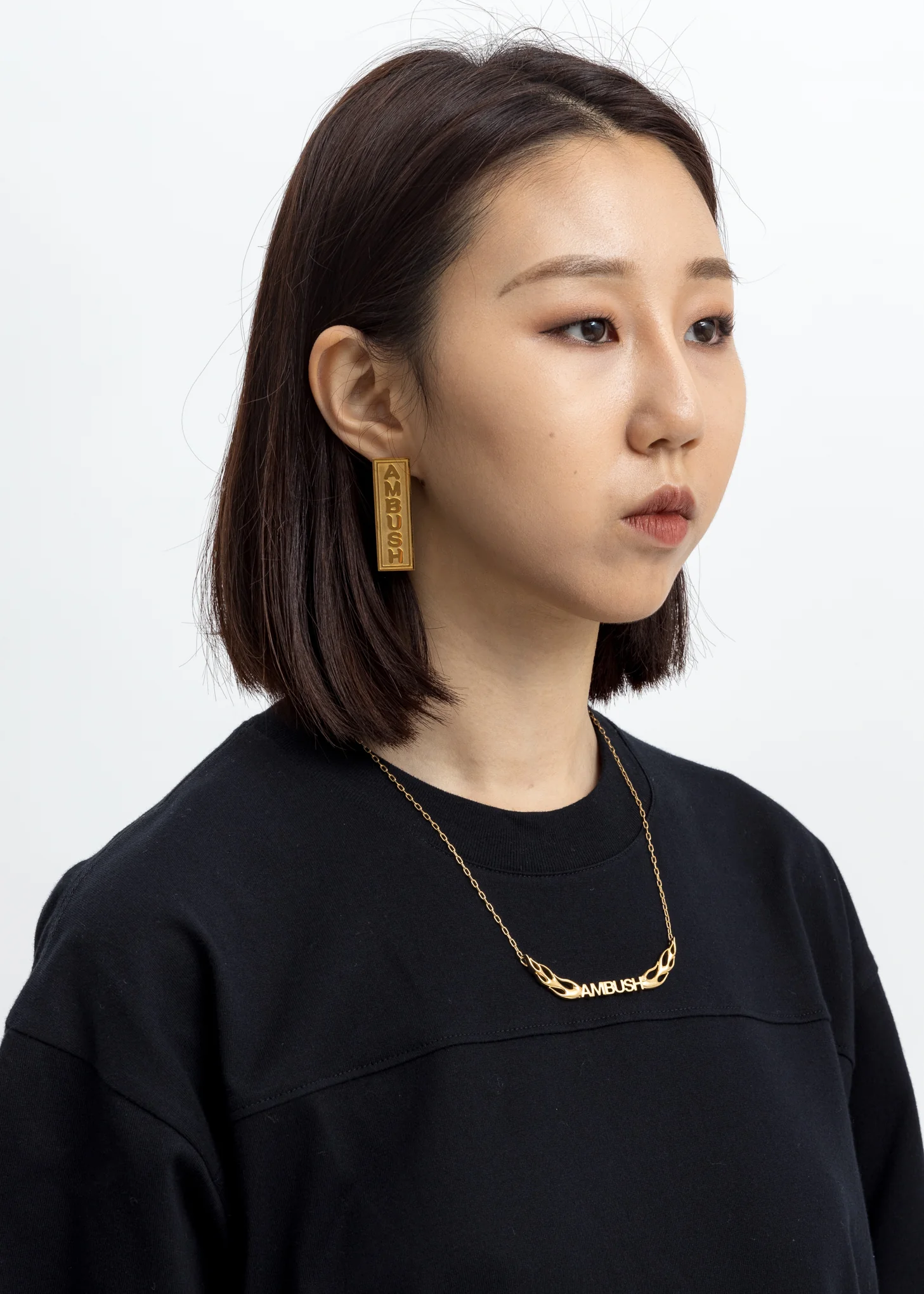 Gold  Single Ofuda Earring - Image 2