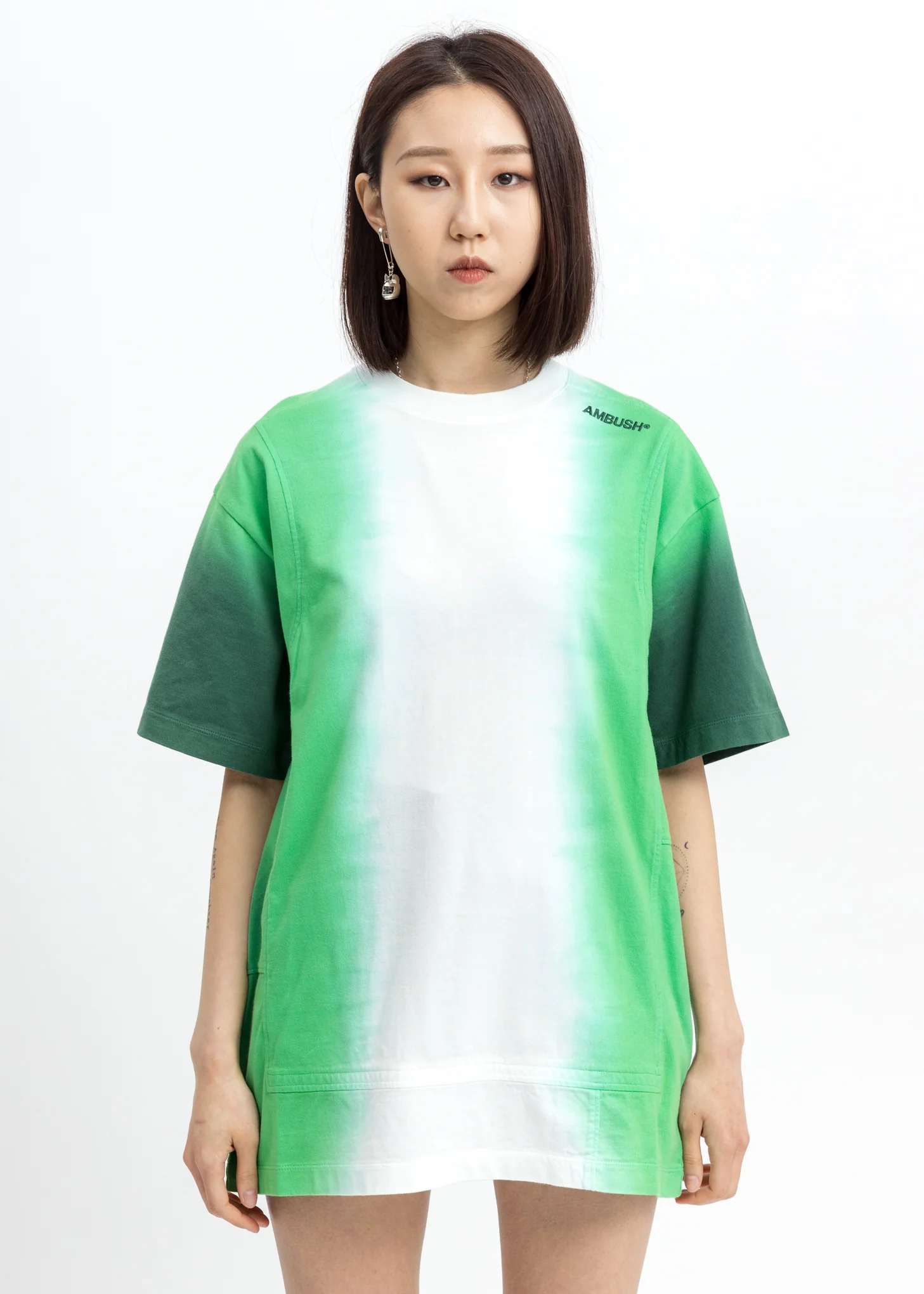 Green Tie Dye Paneled T-Shirt