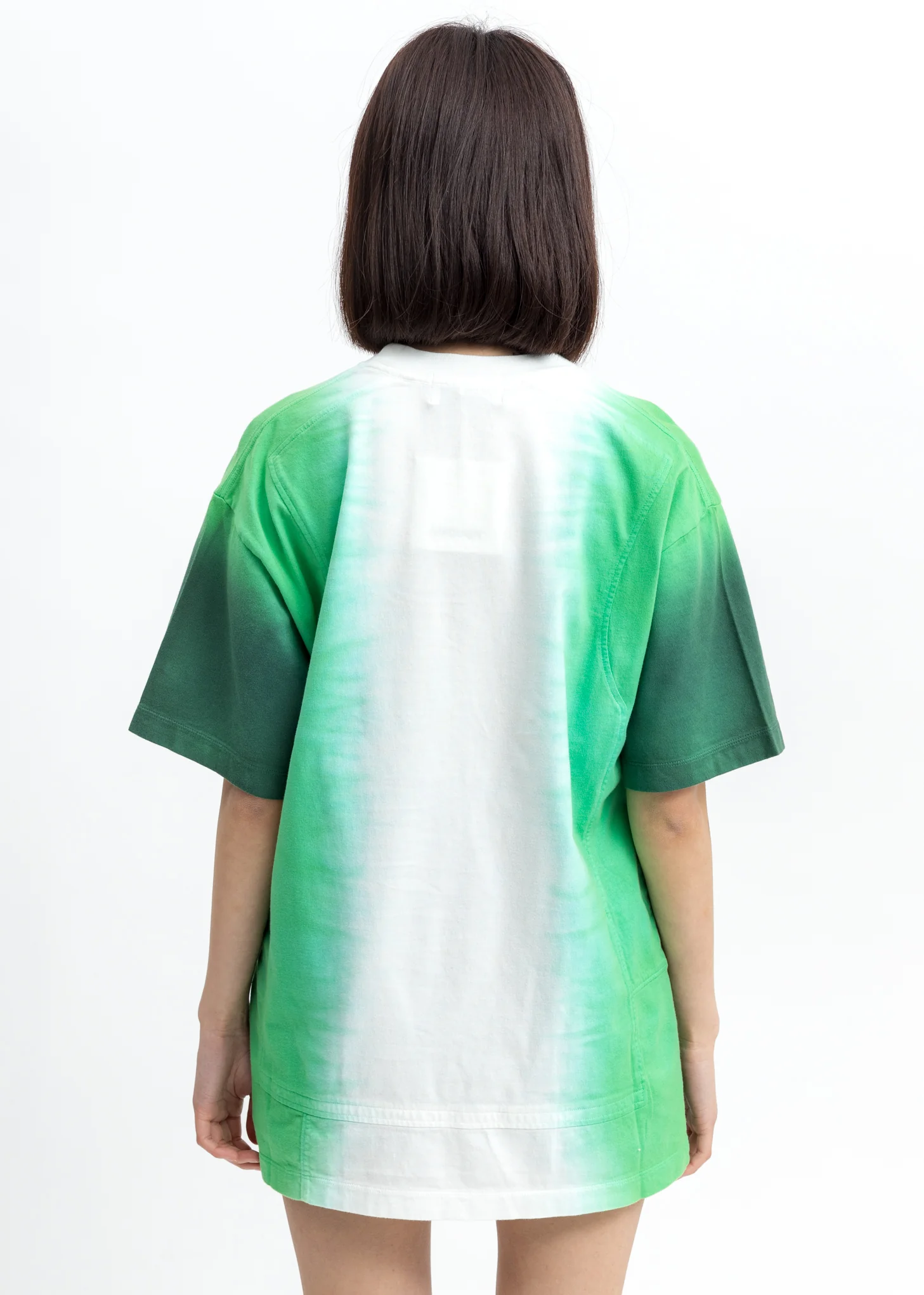 Green Tie Dye Paneled T-Shirt - Image 3