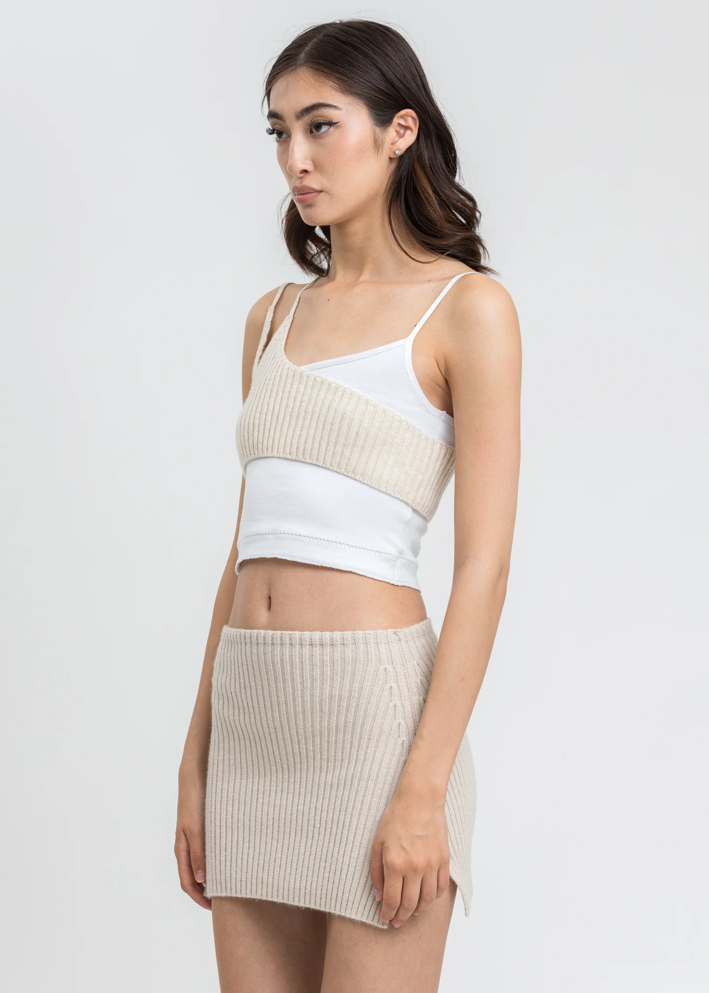 Cream Bi-Layer Knit Tank - Image 3
