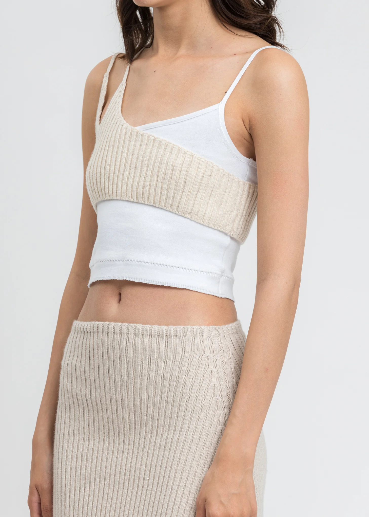 Cream Bi-Layer Knit Tank - Image 4