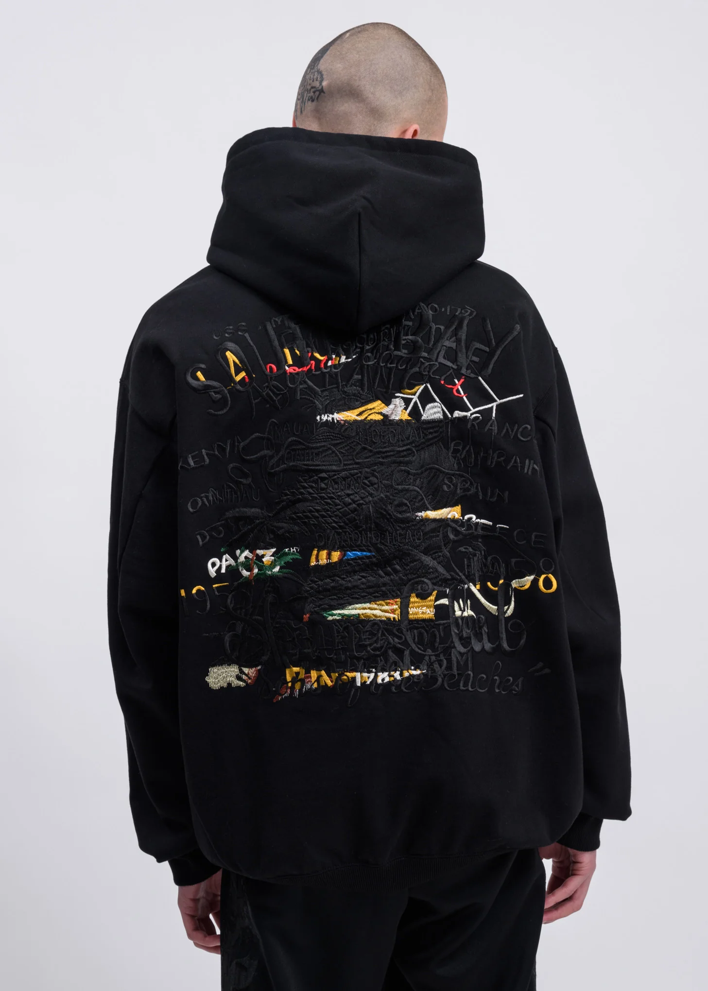 Black Hidden Chaos Embroidery Hoodies - Image 2