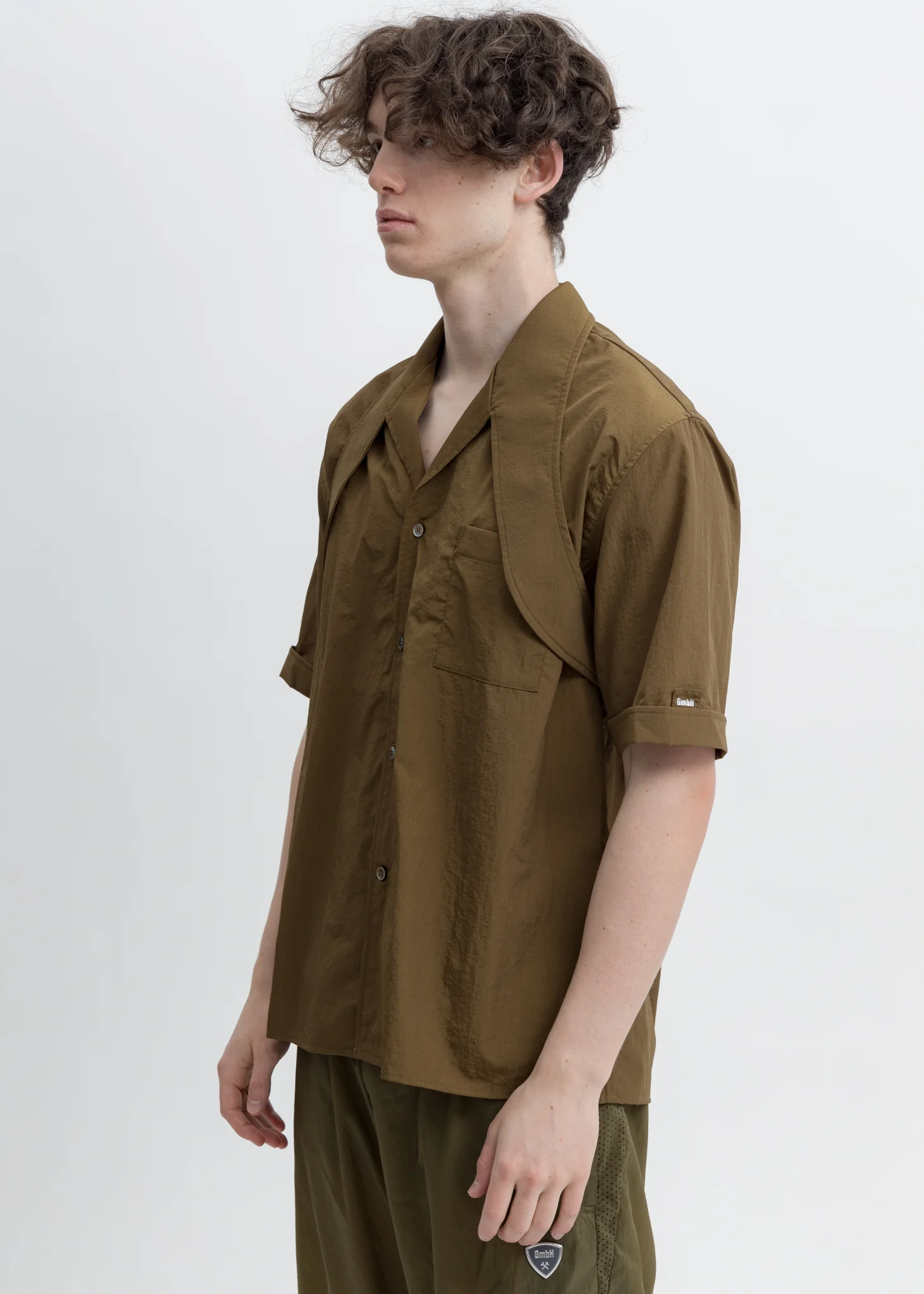 Khaki Shirt Wth Harness Collar And Belt - Image 3