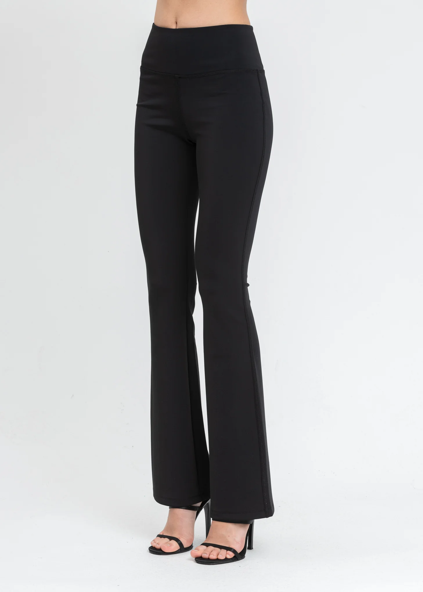 Black Flared stretch Leggings - Image 2