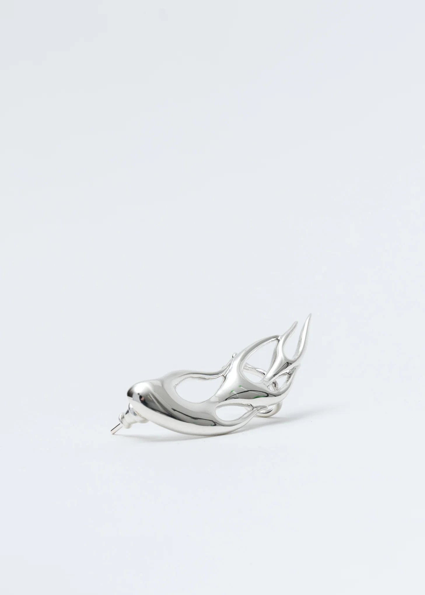Silver Flame Ear Cuff Earring