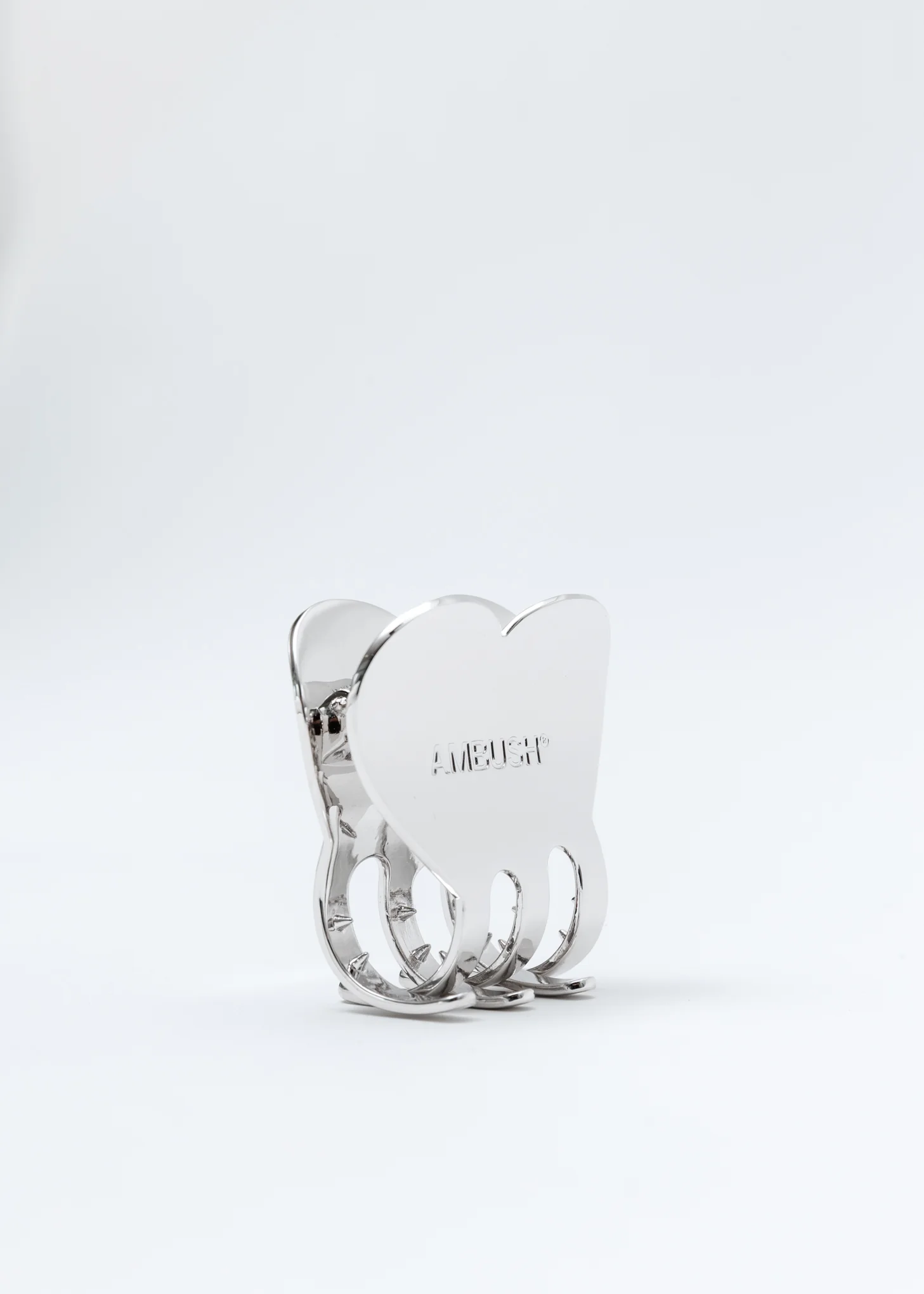 Silver  Heart Hair Clip Large