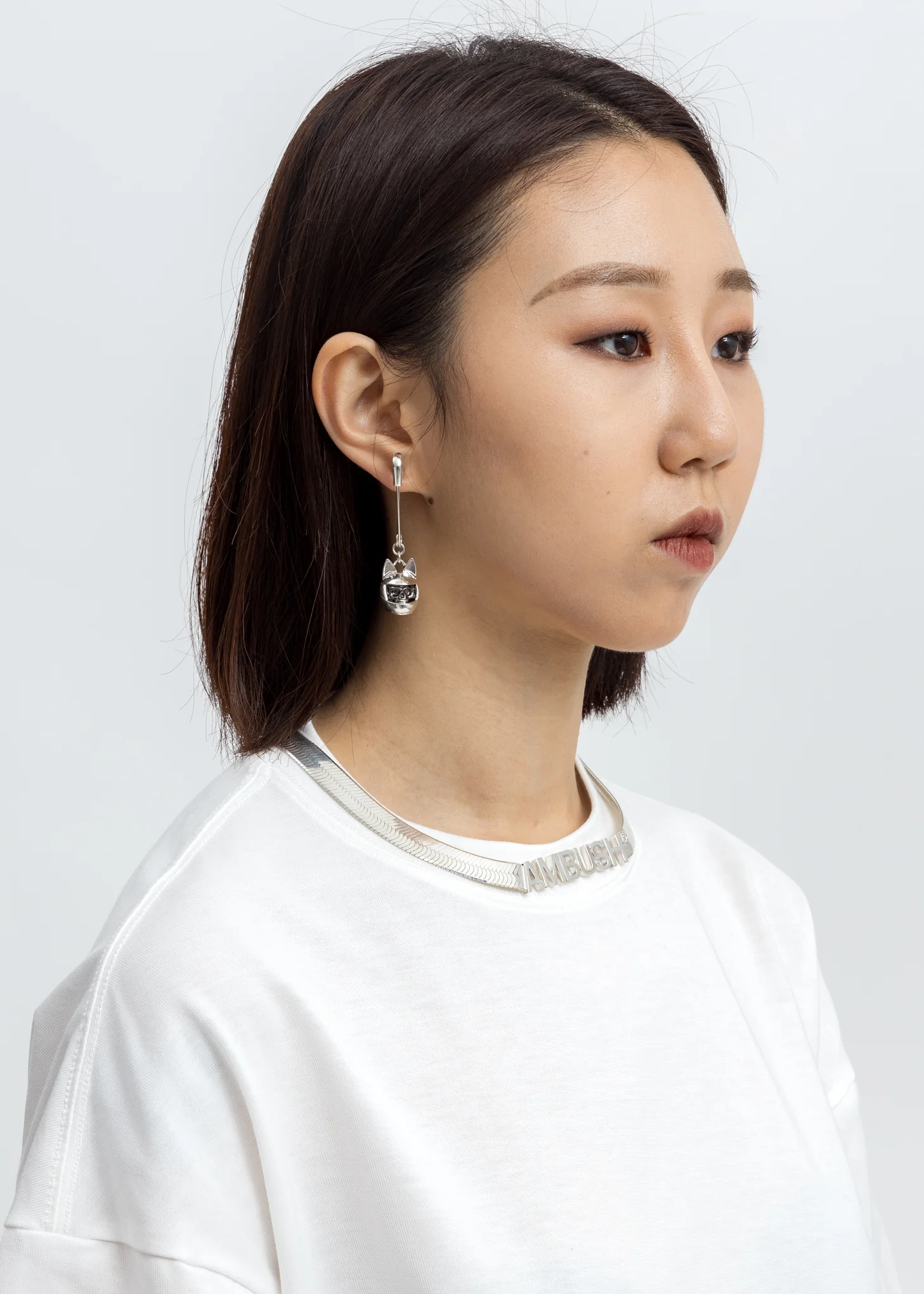 Silver Logo Herringbone Necklace - Image 4