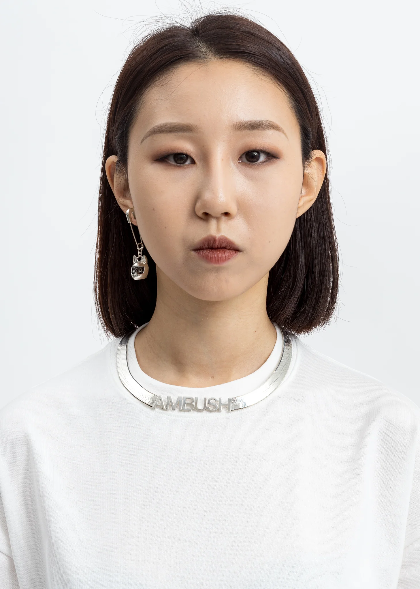 Silver Logo Herringbone Necklace - Image 5
