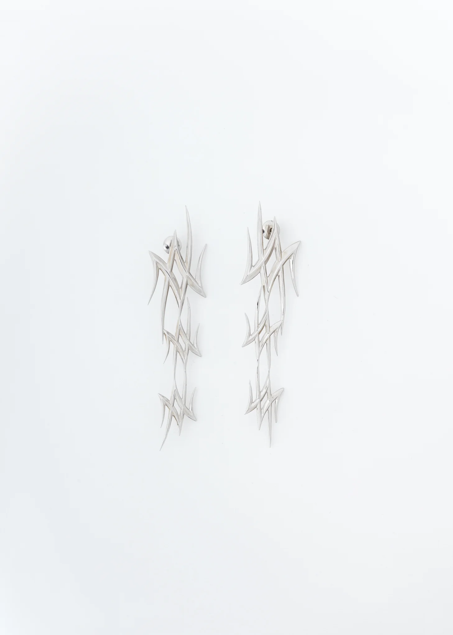 Silver Spike Logo Earring