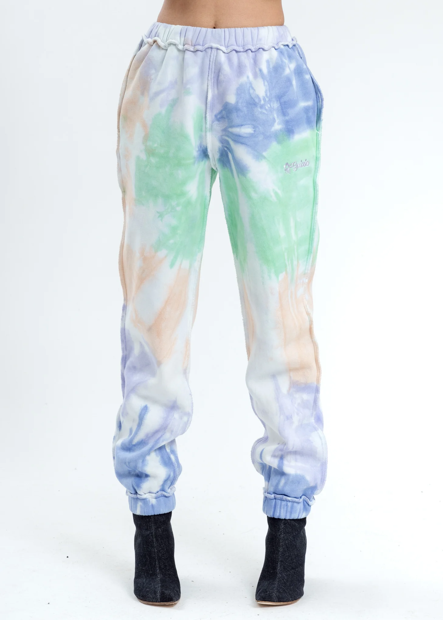 Tie Dye Floral Logo Sweatpants