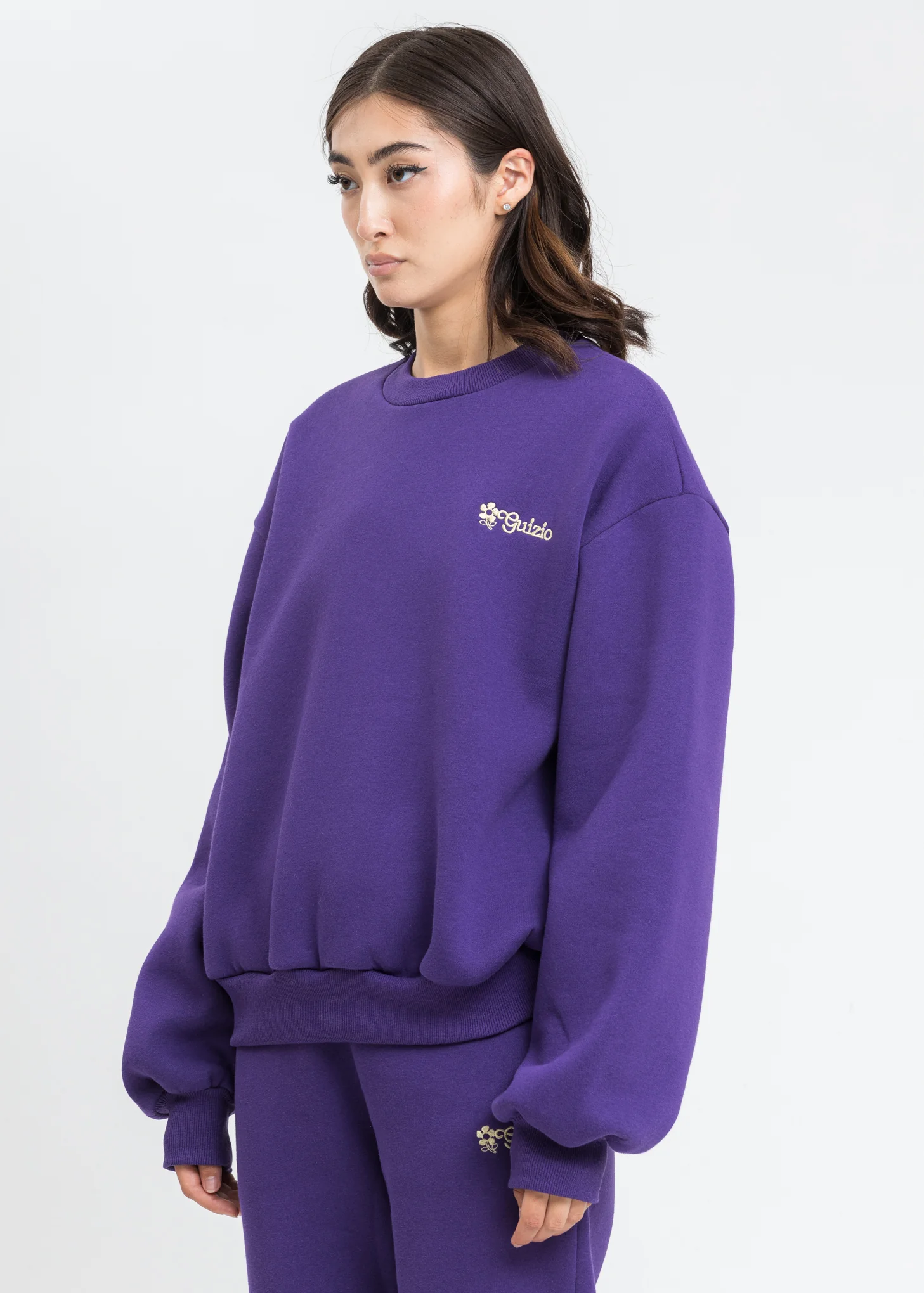 Purple Floral Logo Sweater - Image 2