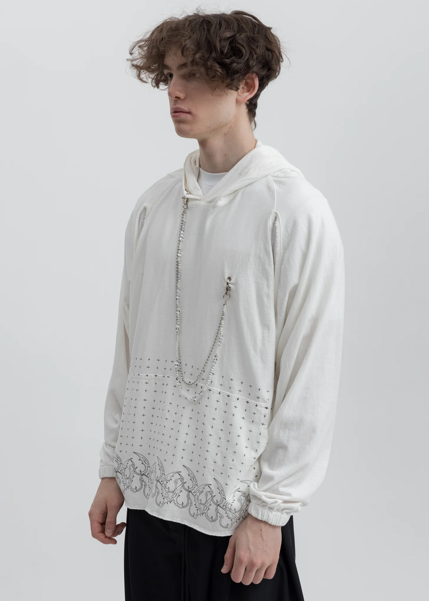 White Chained Hoodie - Image 2