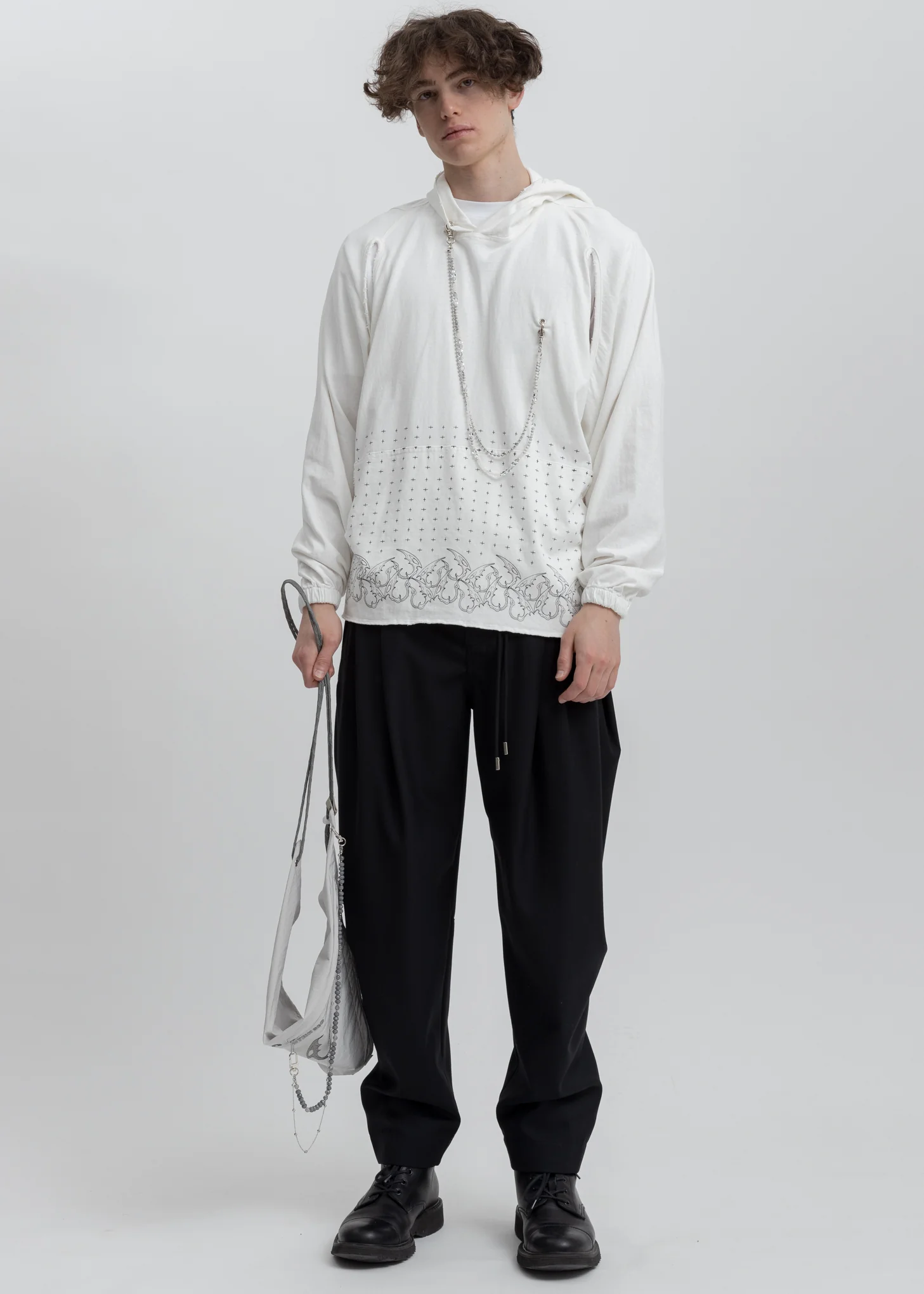 White Chained Hoodie - Image 5