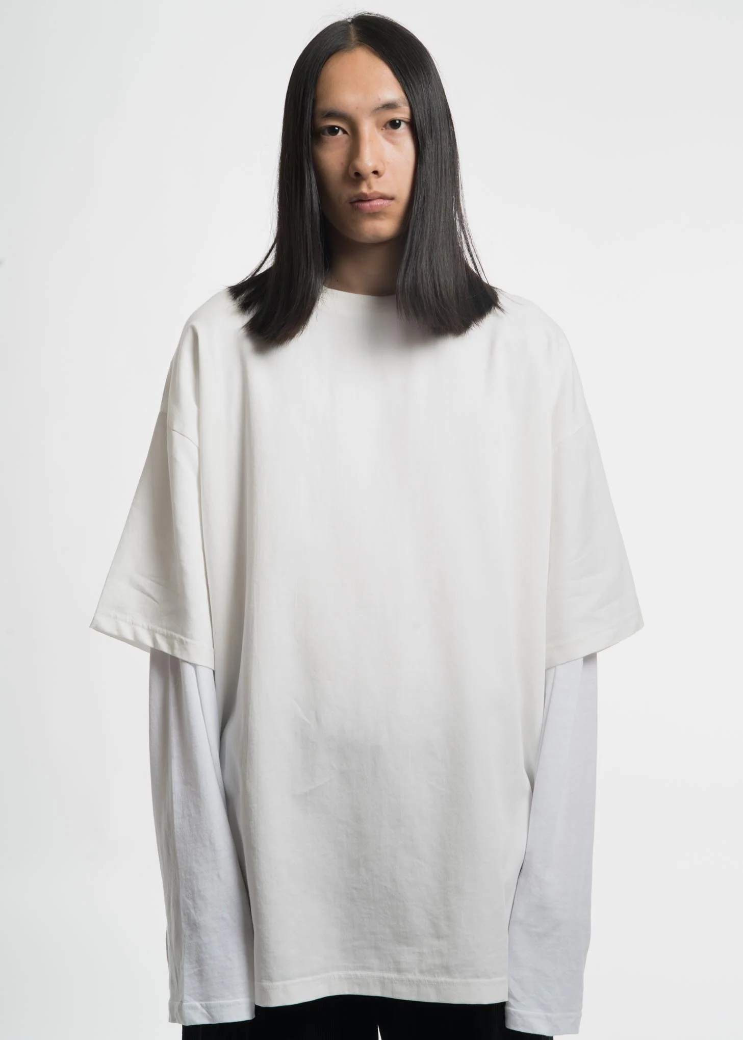 White Layered T-Shirt - Image 3
