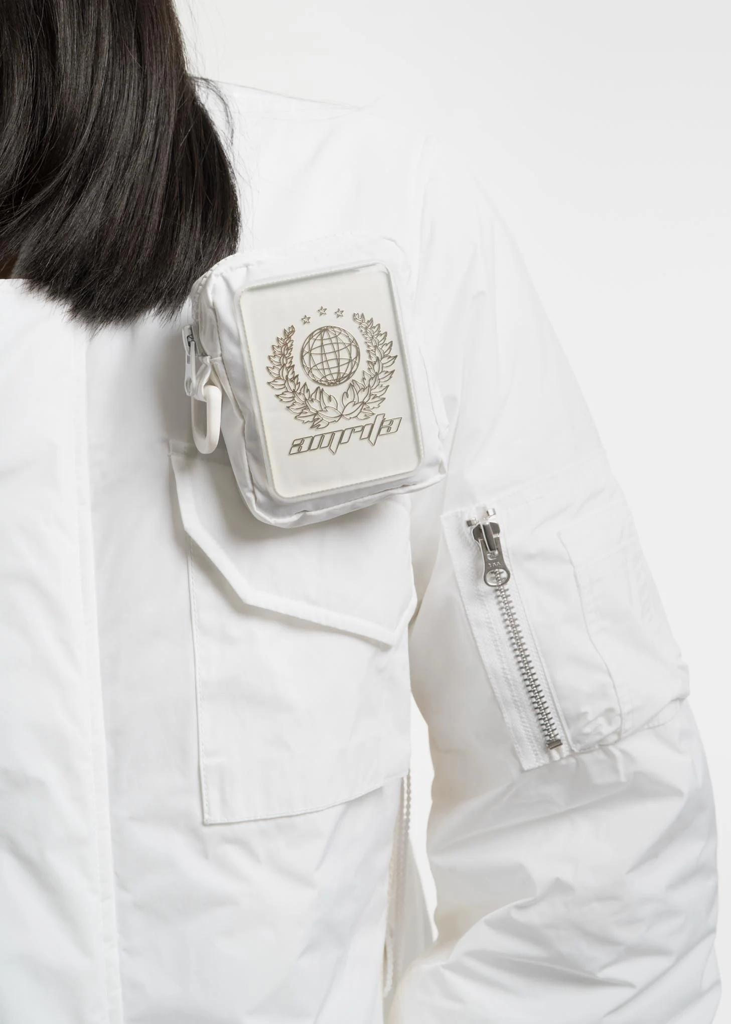White MA-1 with Cigarette Pouch - Image 2