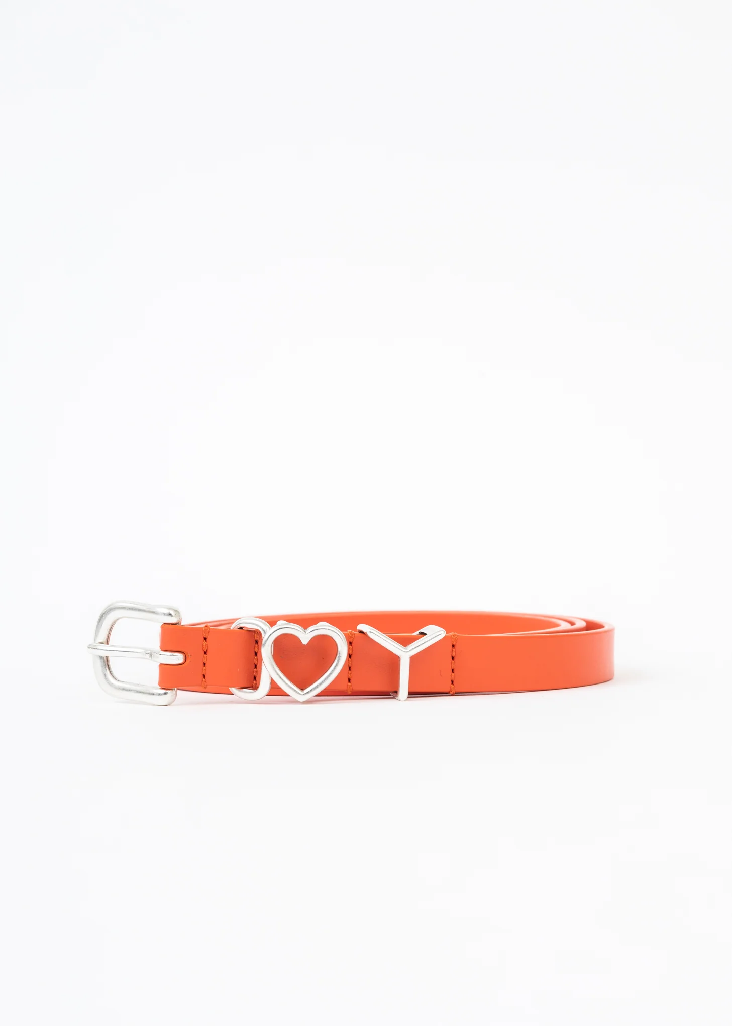 CORAL / SILVER EXTRA SLIM Y HEART BELT 15 MM - Image 7