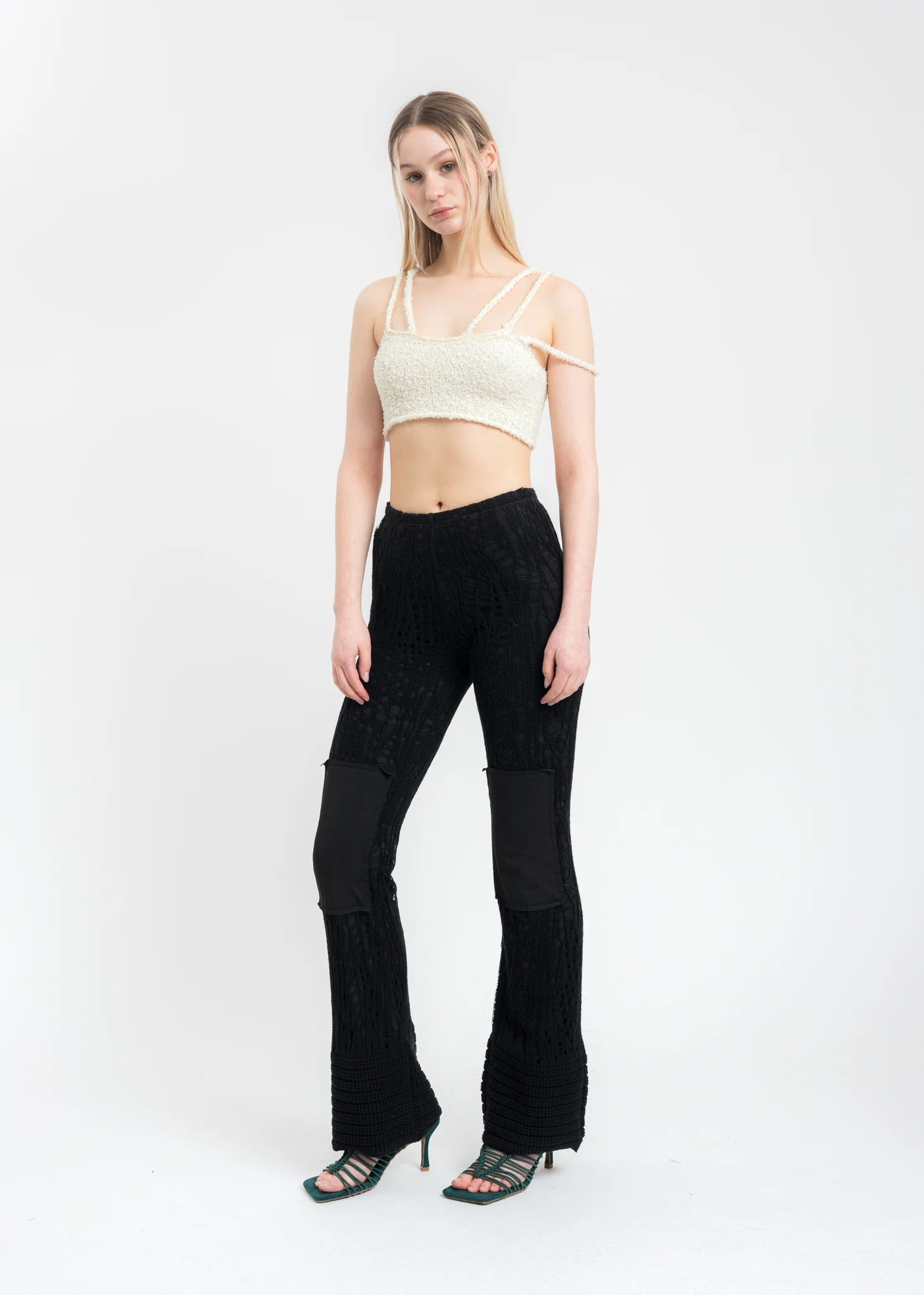 Cream Boucle Strap Knit Top - Image 6