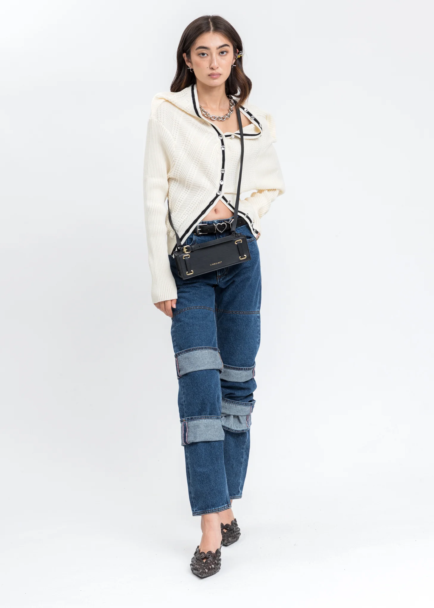 Cream Classic Ruffle Necklace Cardigan - Image 6