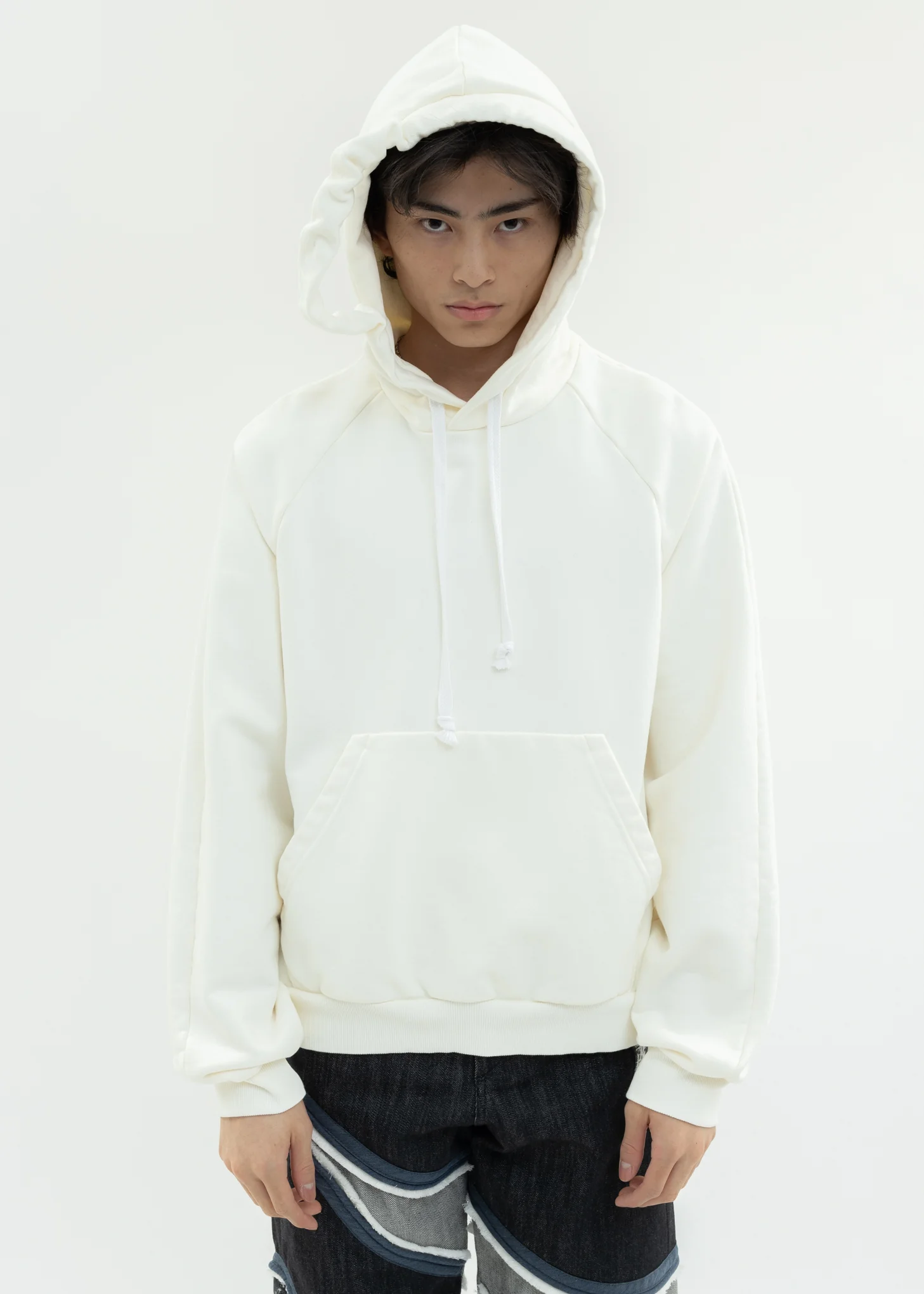 Cream Hoodie With Print