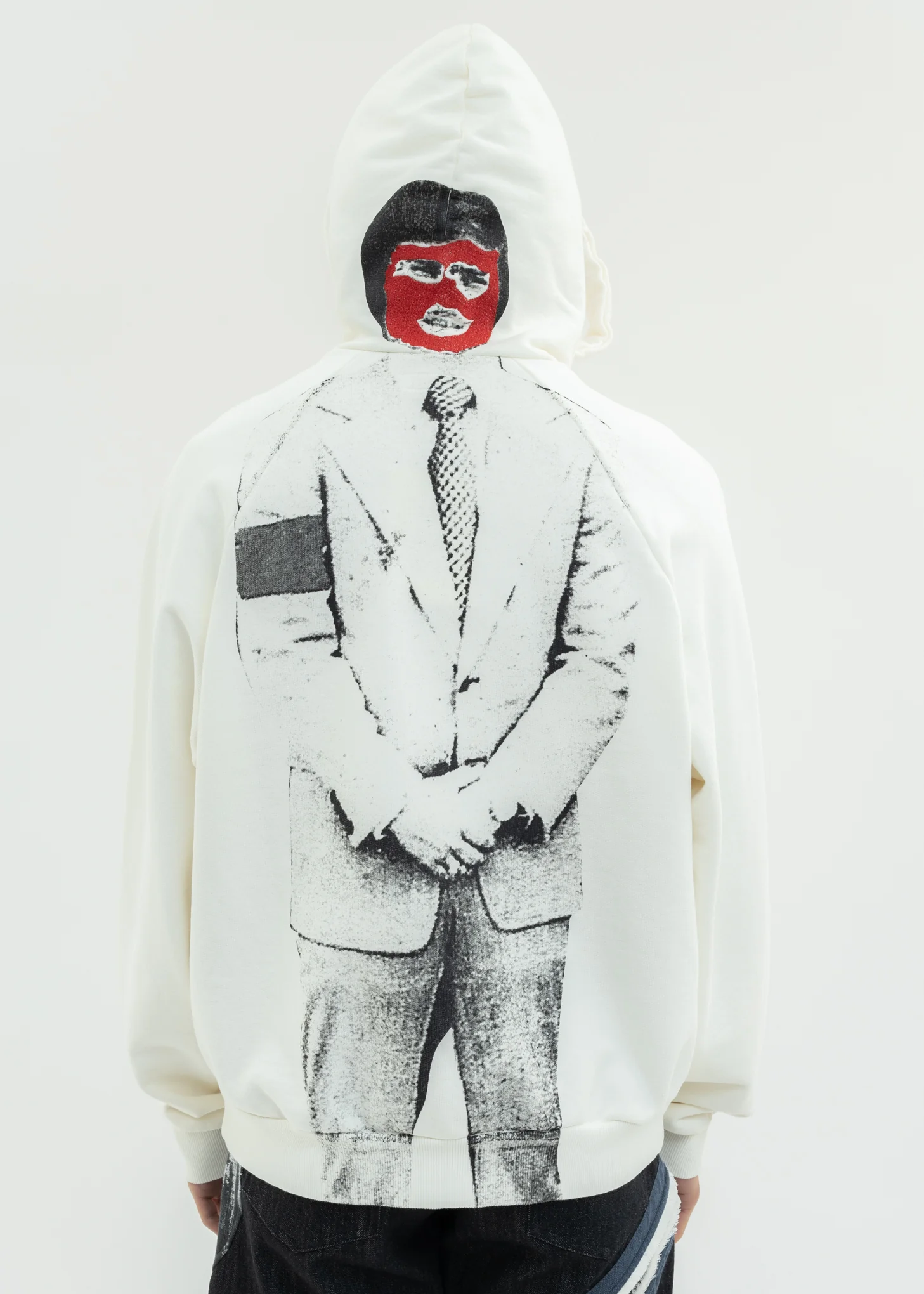Cream Hoodie With Print - Image 5