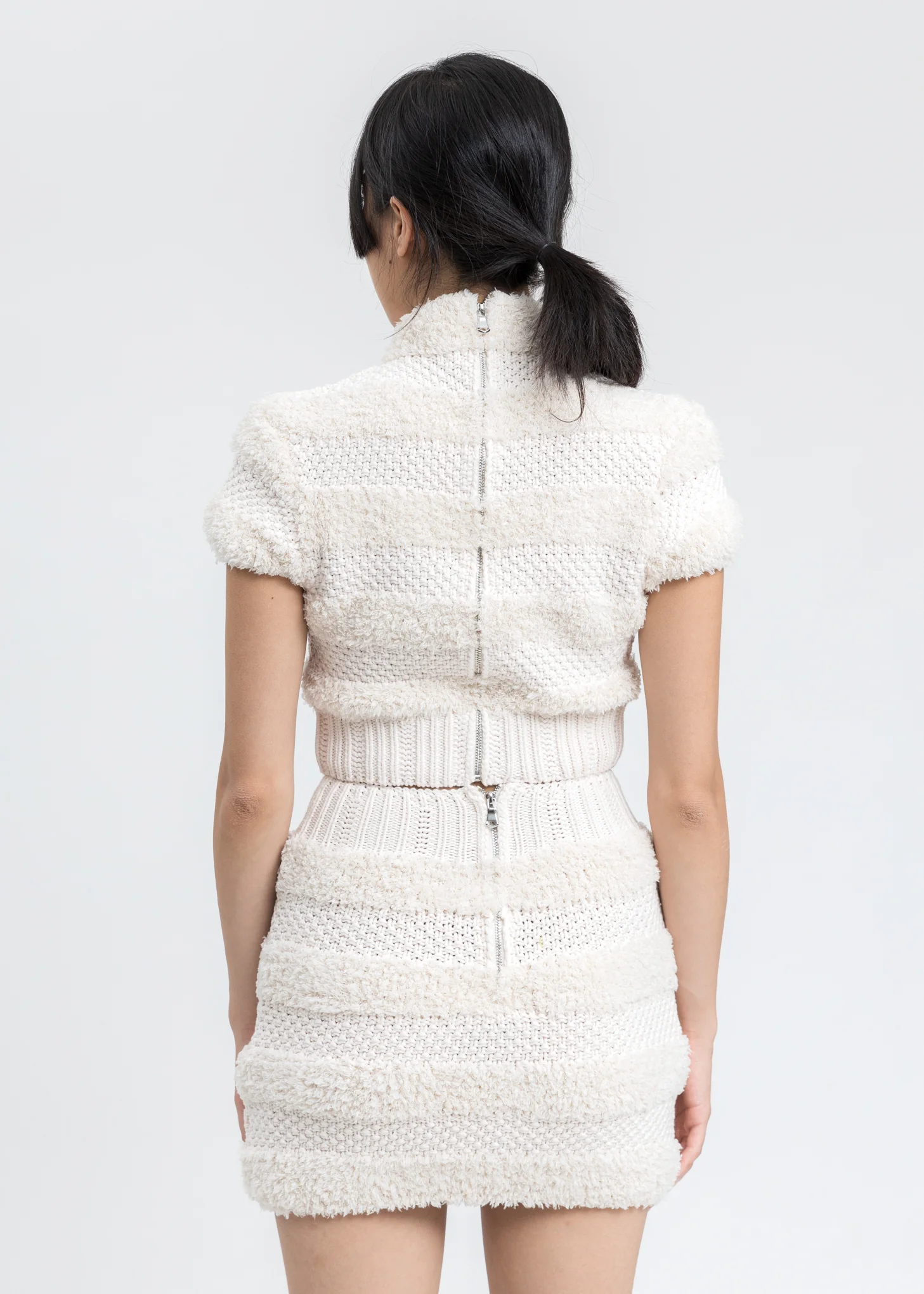 Cream Plush Boucle Knit Top - Image 4