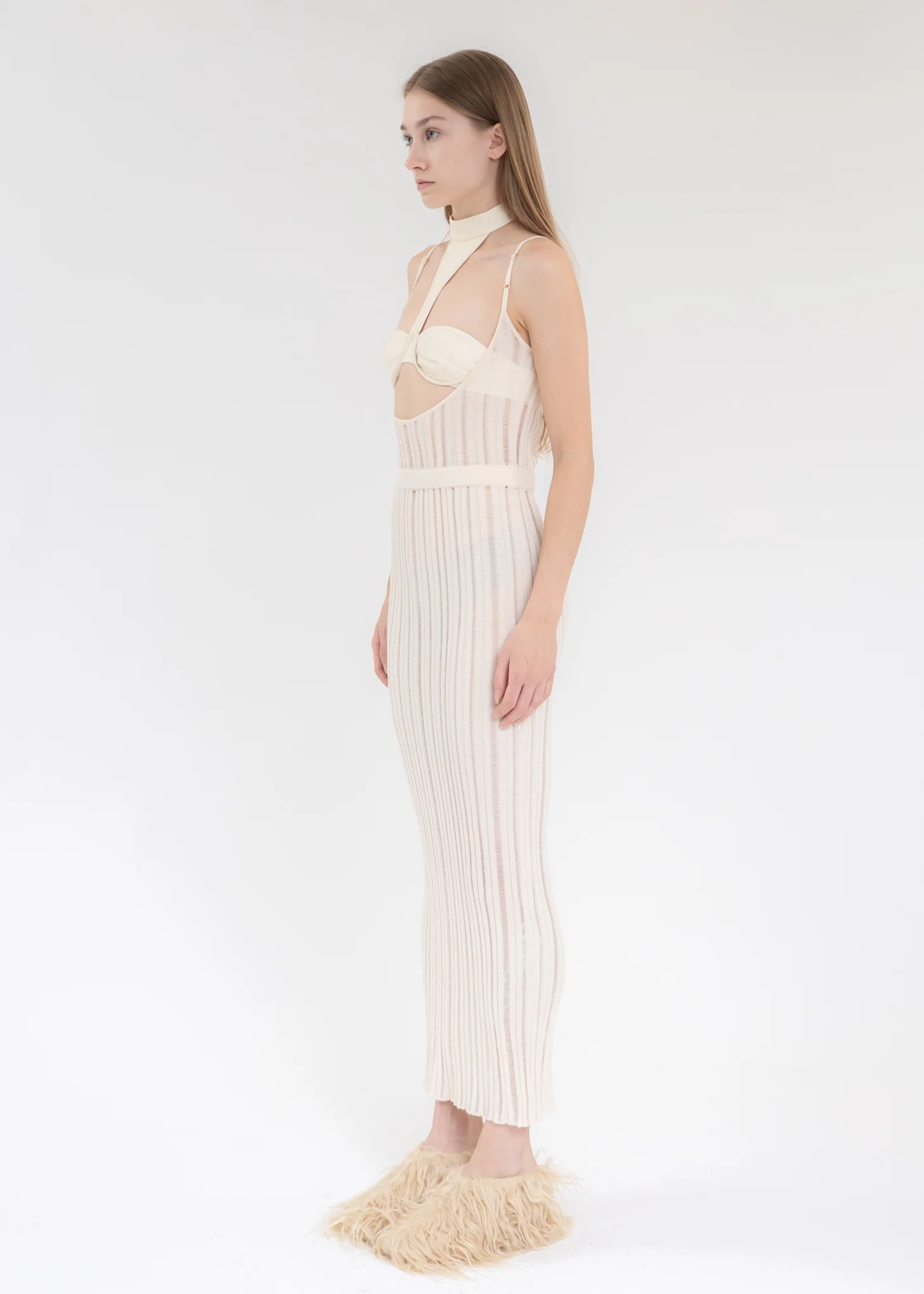 Cream White Long Dress - Image 2