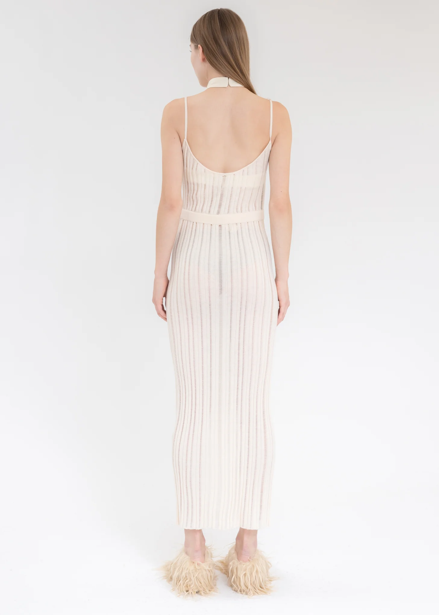 Cream White Long Dress - Image 3
