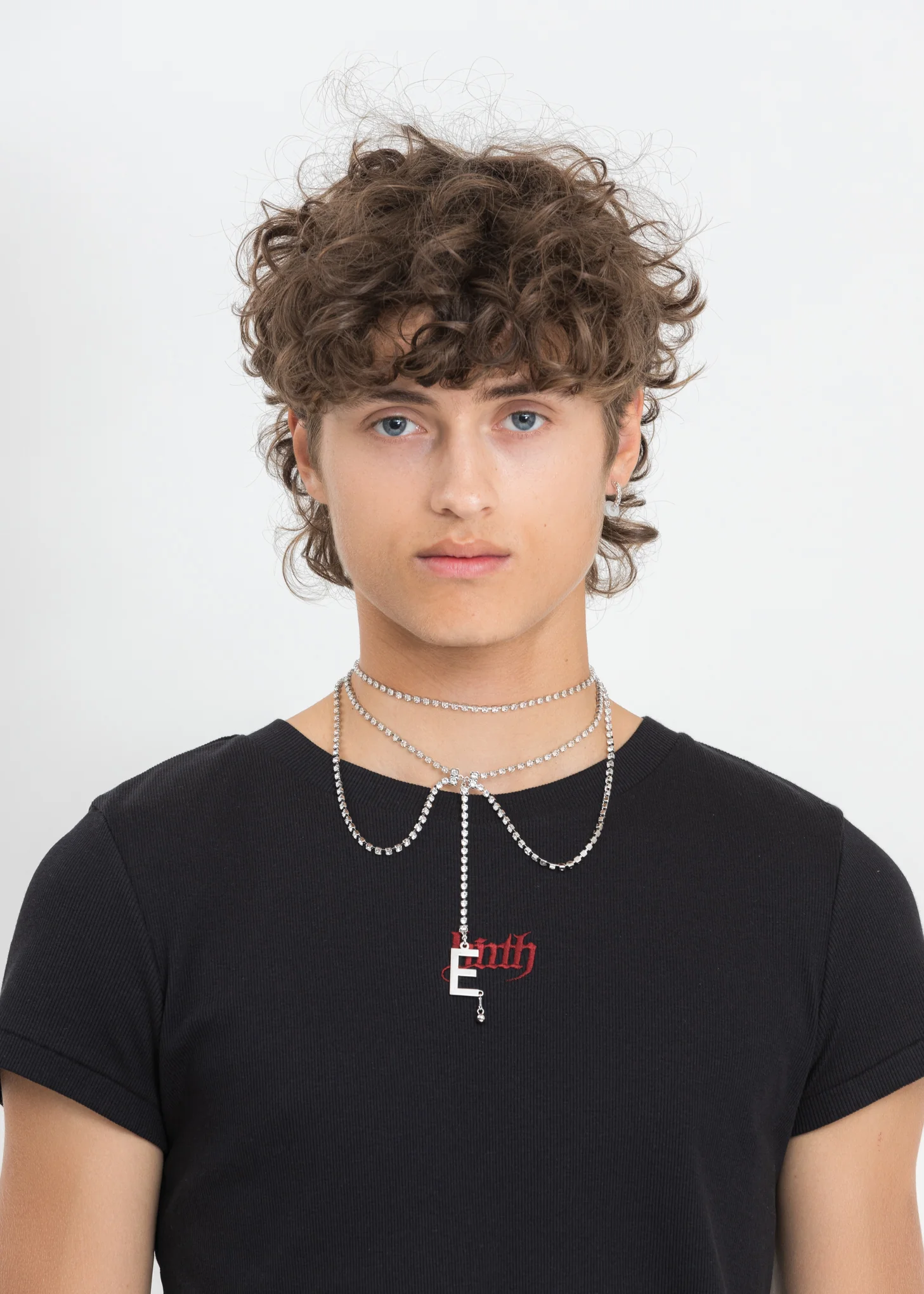 Crystal E Logo Necklace - Image 3