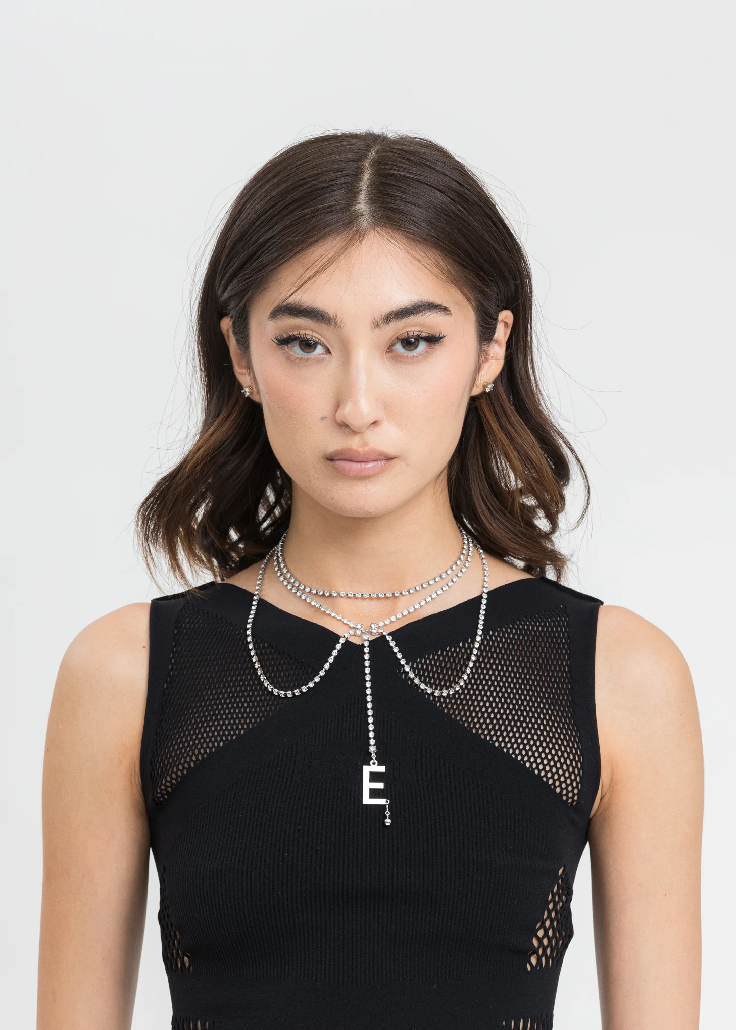 Crystal E Logo Necklace - Image 2