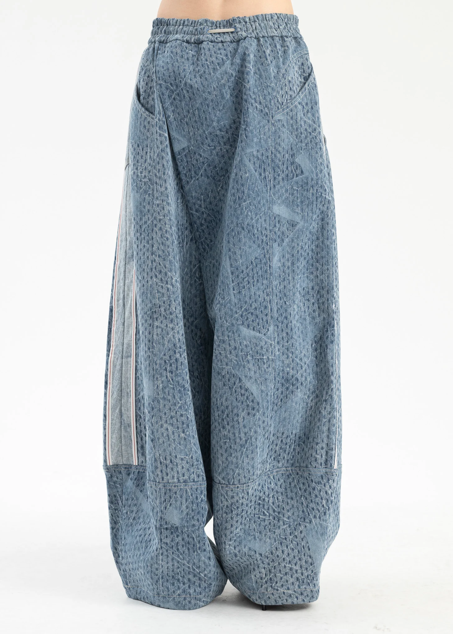 CYBER BLUE LAMAR PATTERN WASHED JEANS - Image 3