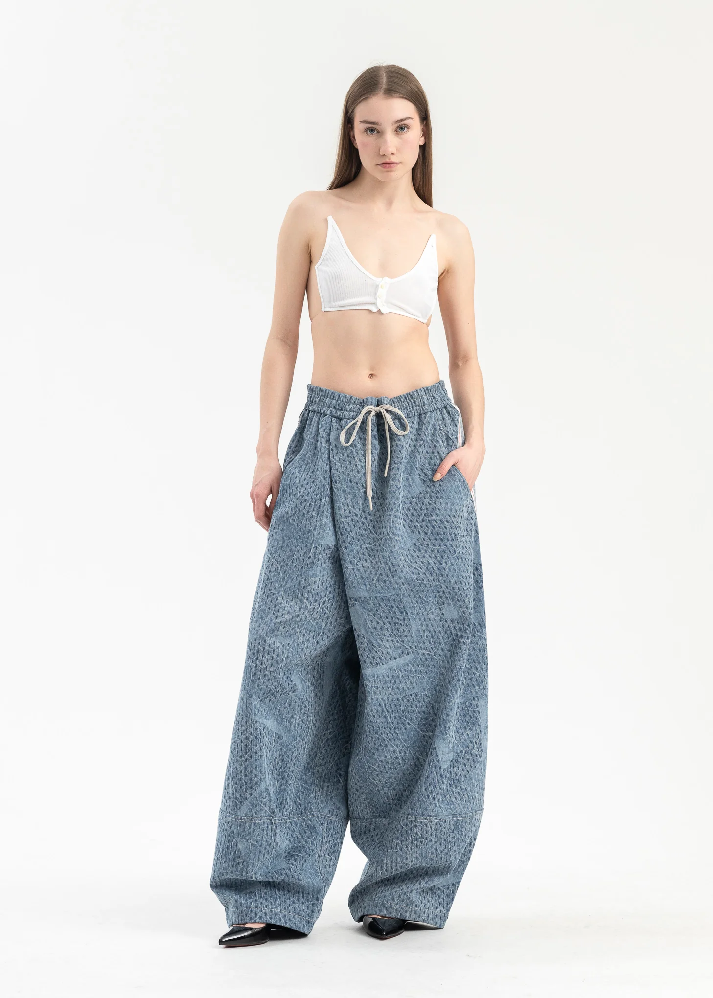CYBER BLUE LAMAR PATTERN WASHED JEANS - Image 5