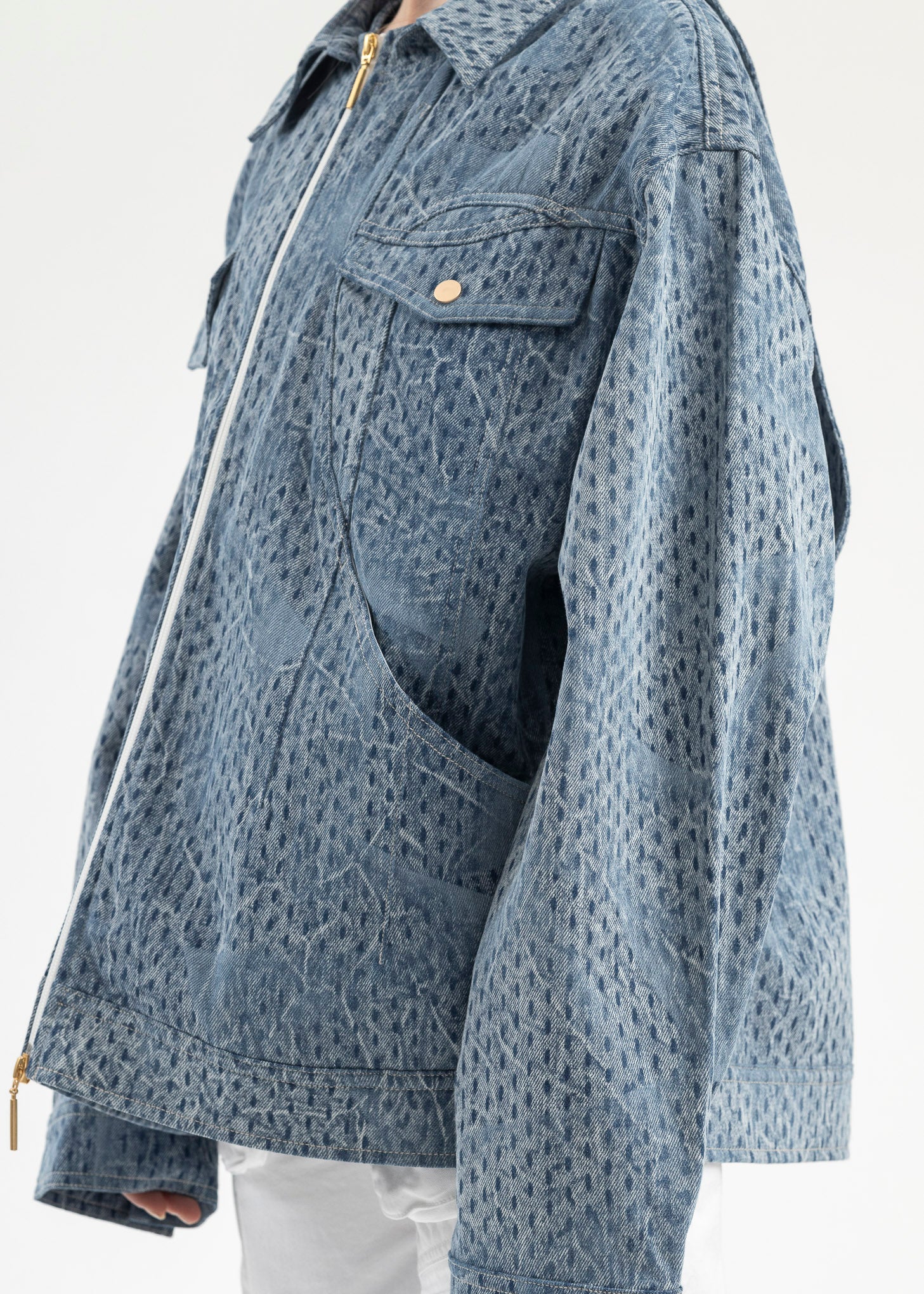 CYBER BLUE LENNY DENIM JACKET - Image 2